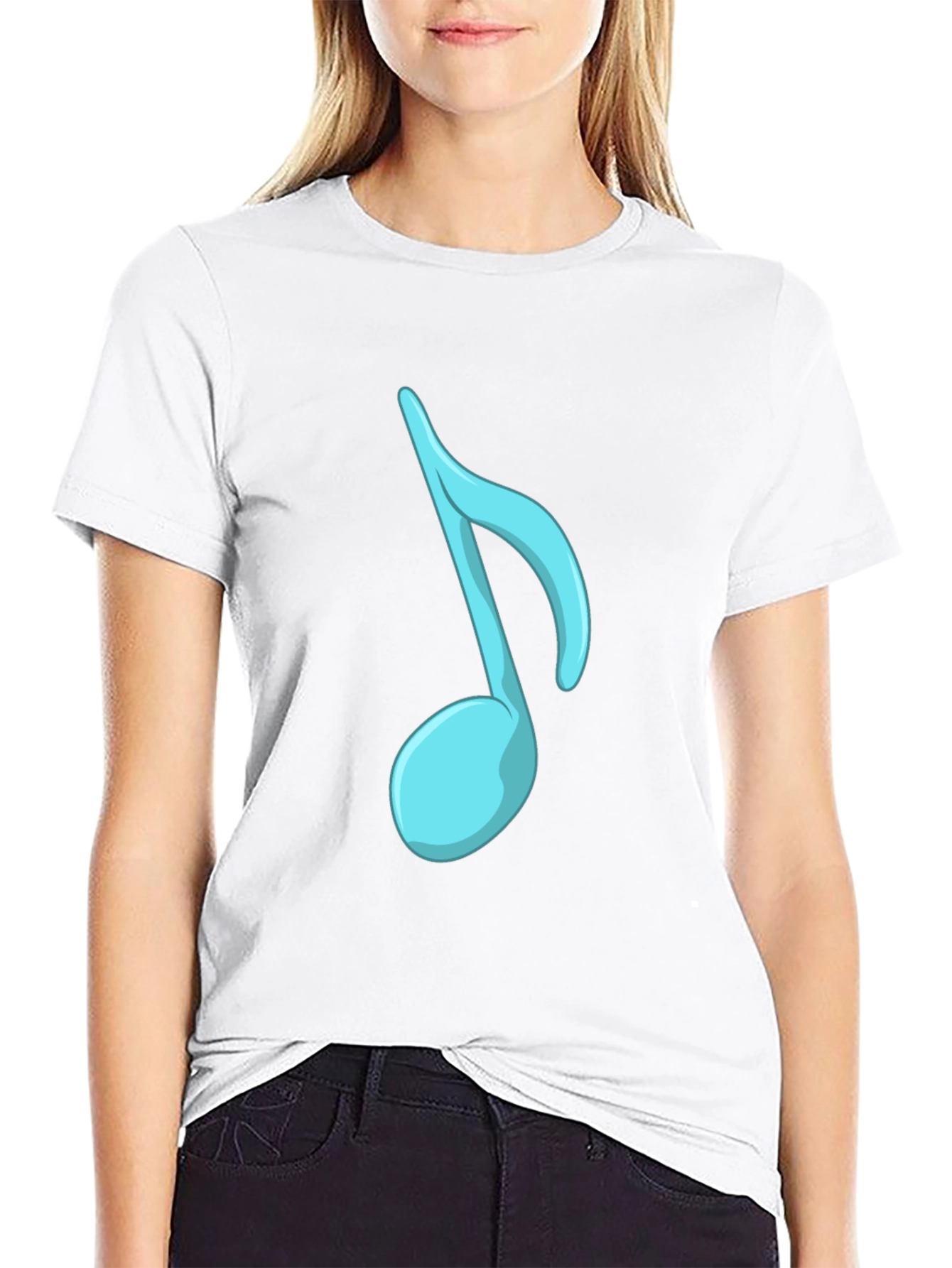 Musical Note Graphic Tee - Stylish Black T-Shirt