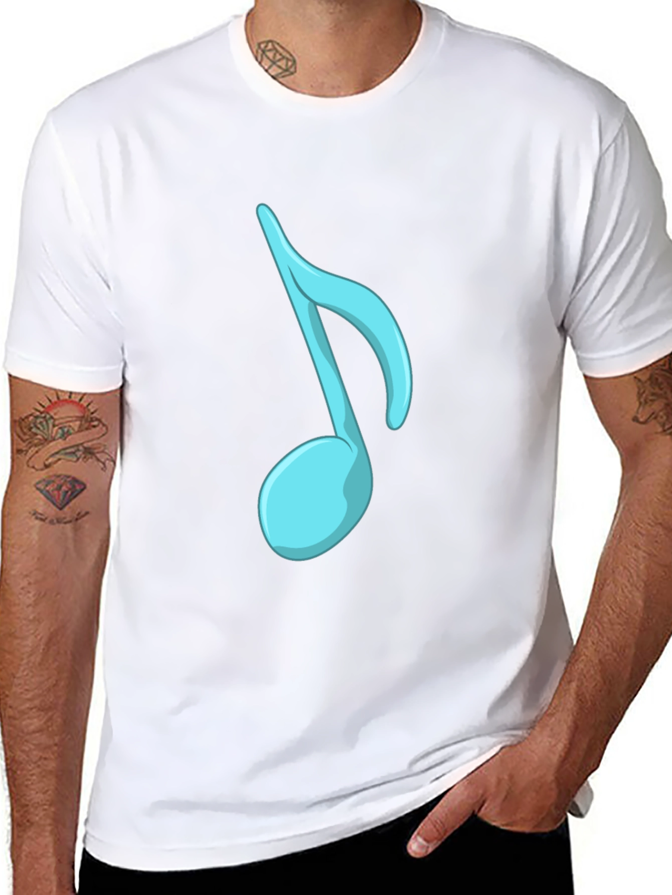 Musical Note Graphic Tee - Stylish Black T-Shirt