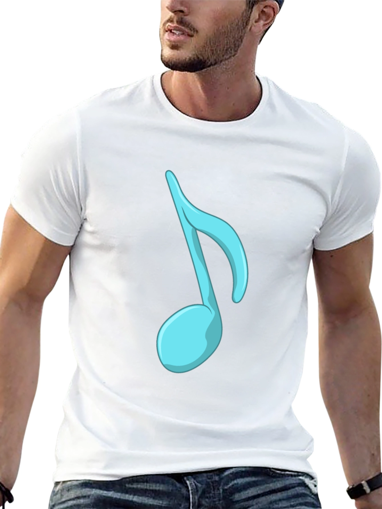 Musical Note Graphic Tee - Stylish Black T-Shirt