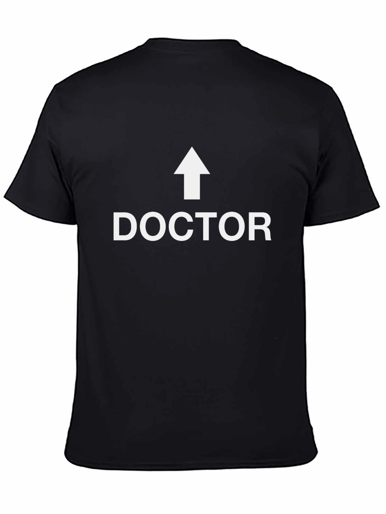 Funny Doctor Arrow Pointing Up Black T-Shirt