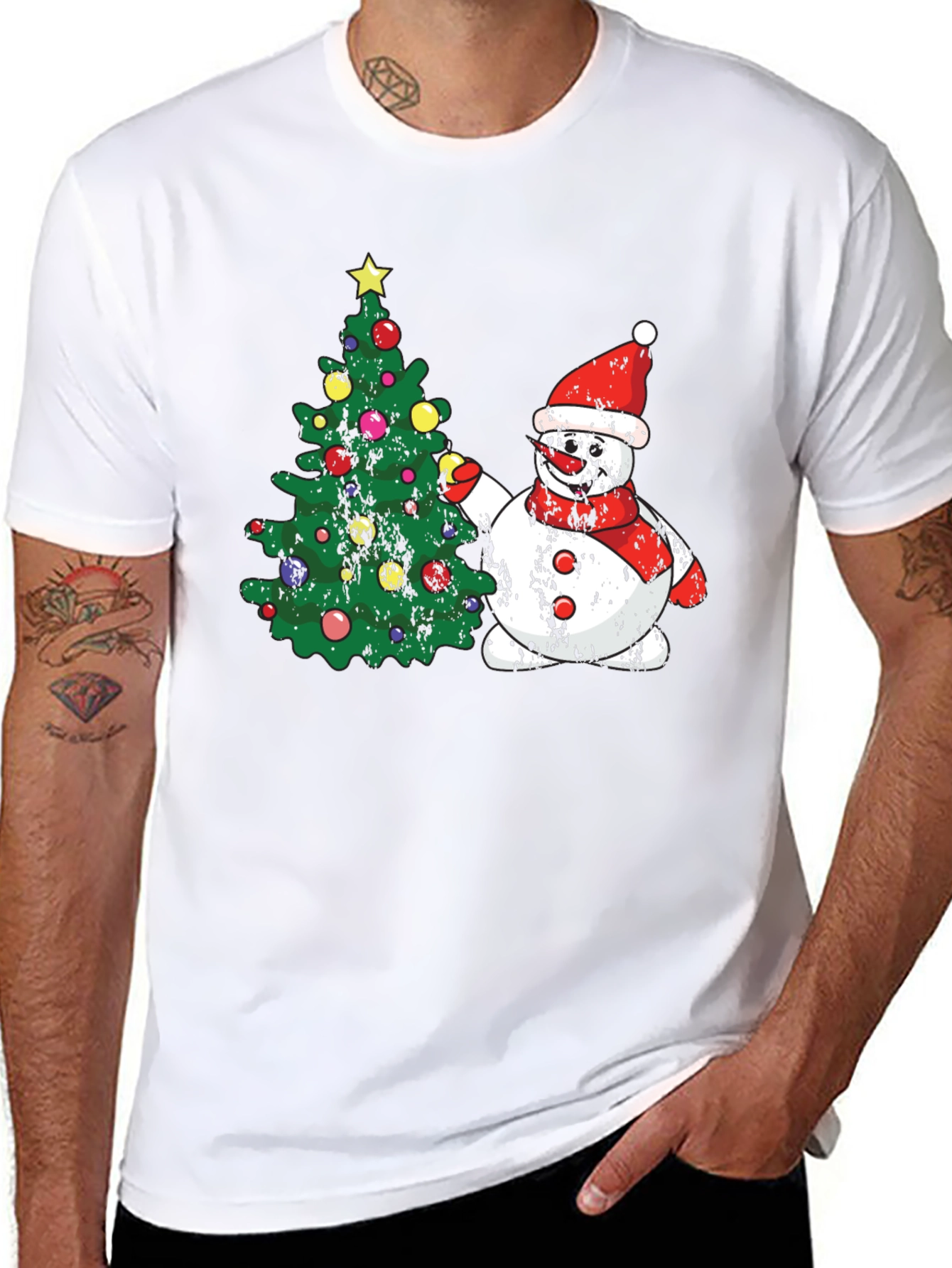 Festive Snowman Christmas Tree T-Shirt