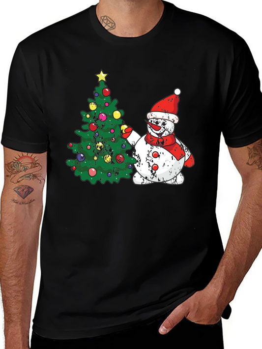 Festive Snowman Christmas Tree T-Shirt