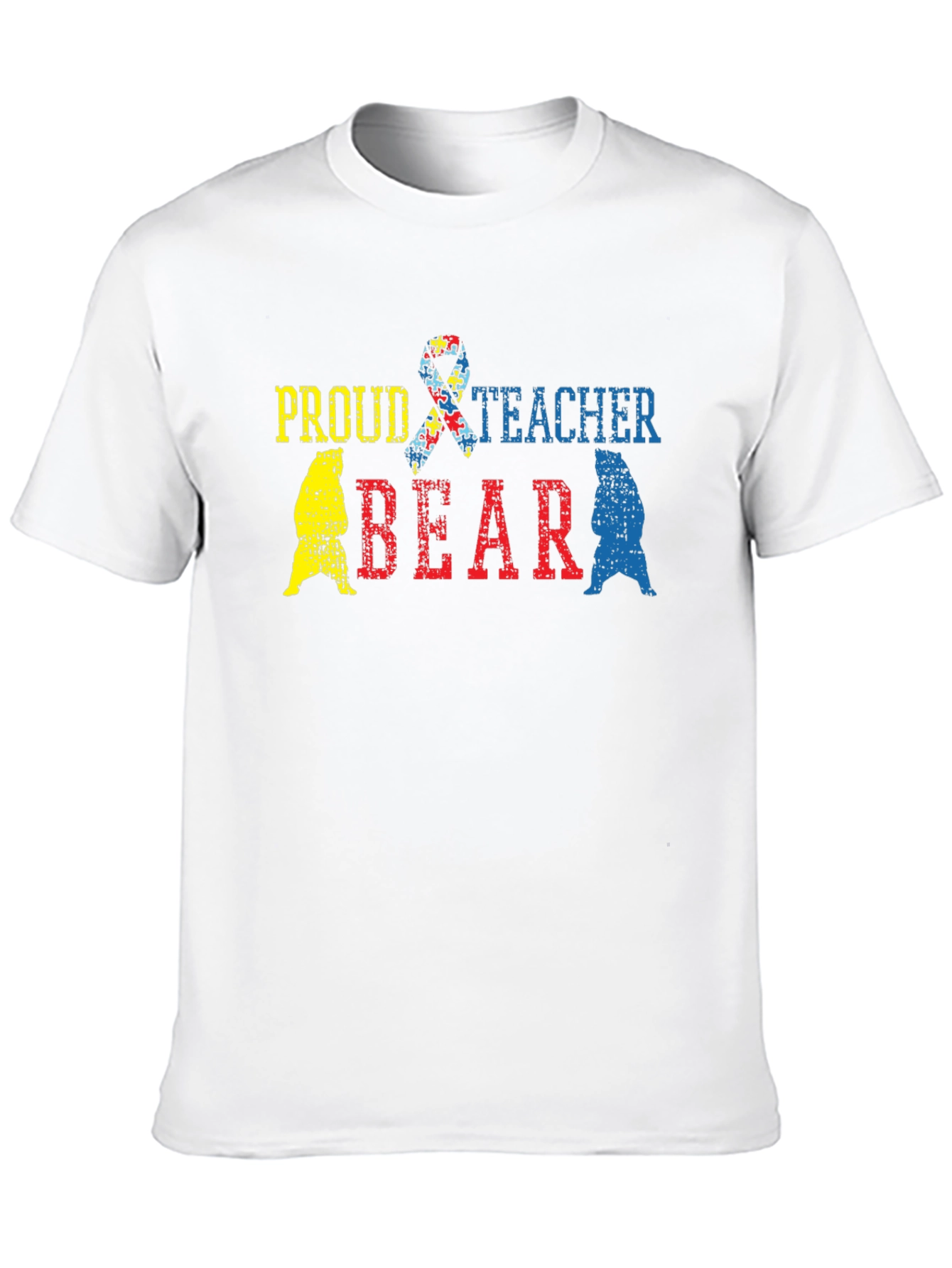 Proud Teacher Bear Autism Awareness T-Shirt