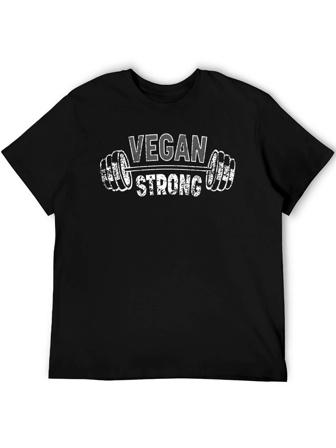 Vegan Strong Black T-Shirt | Weightlifting Design