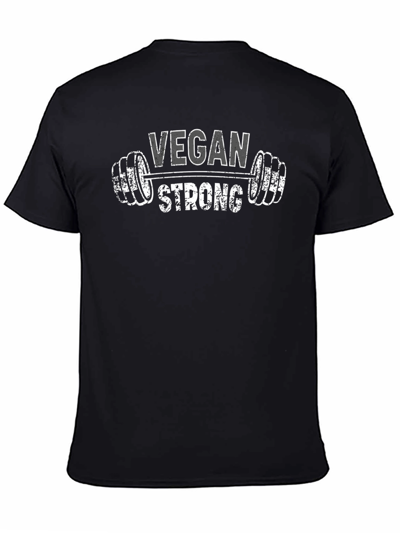 Vegan Strong Black T-Shirt | Weightlifting Design