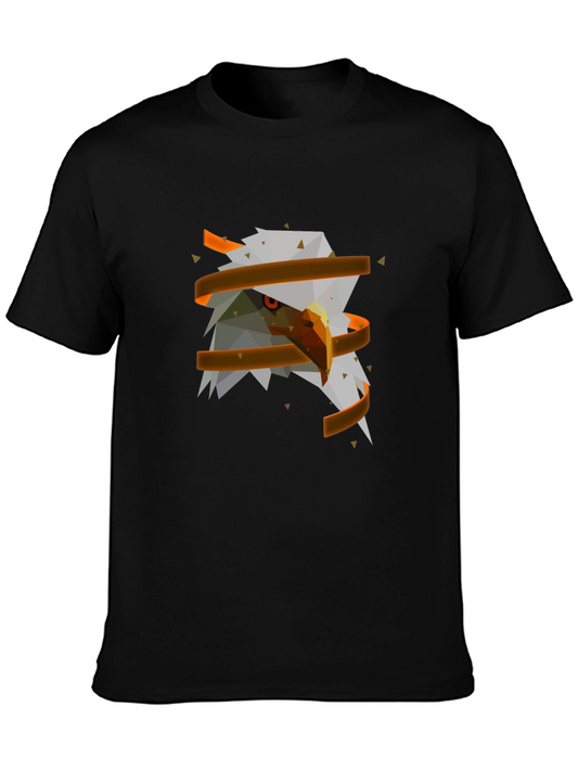 Geometric Eagle Head Graphic Tee - Modern Streetwear