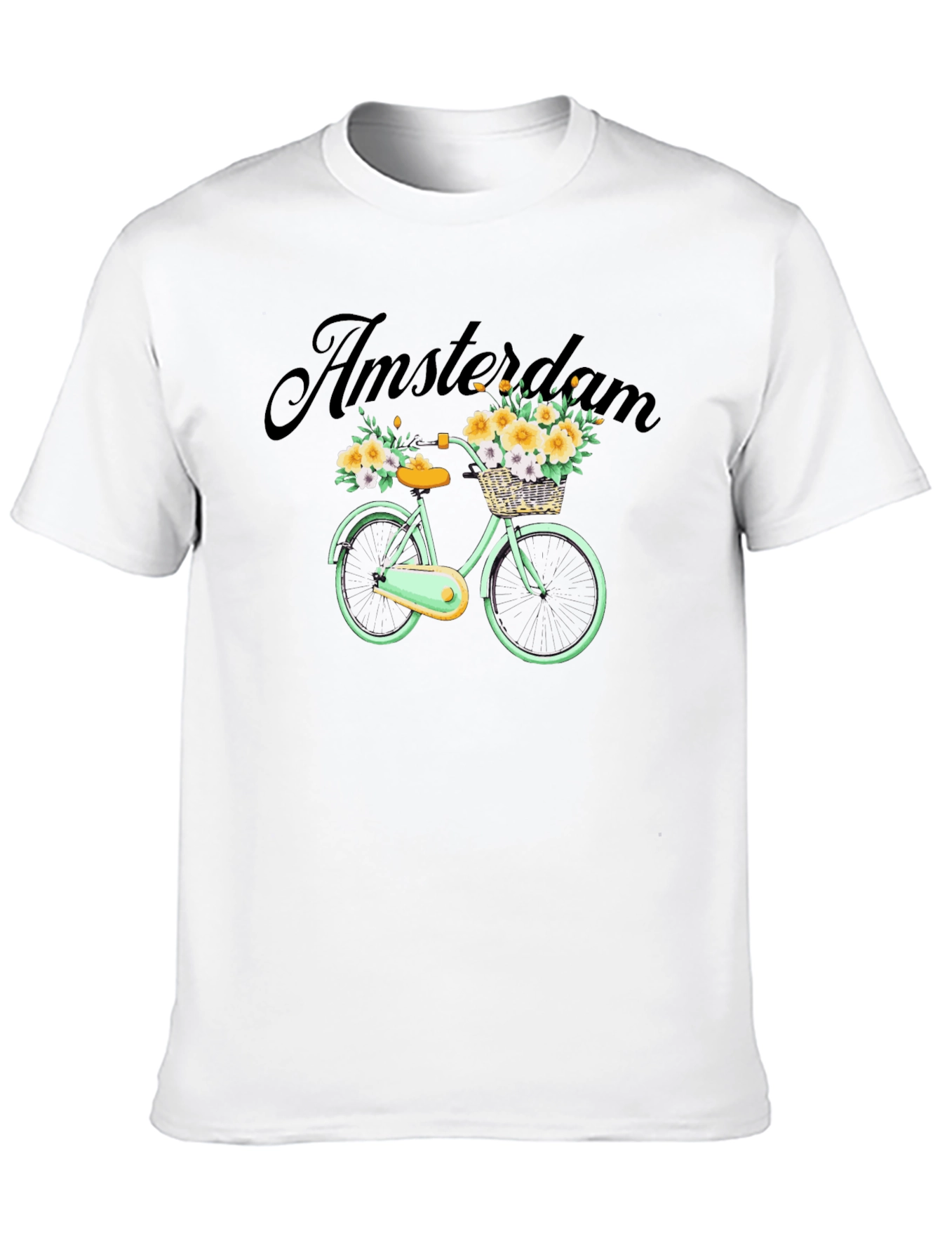 Amsterdam Bicycle Graphic Tee - Trendy Mens Black T-Shirt