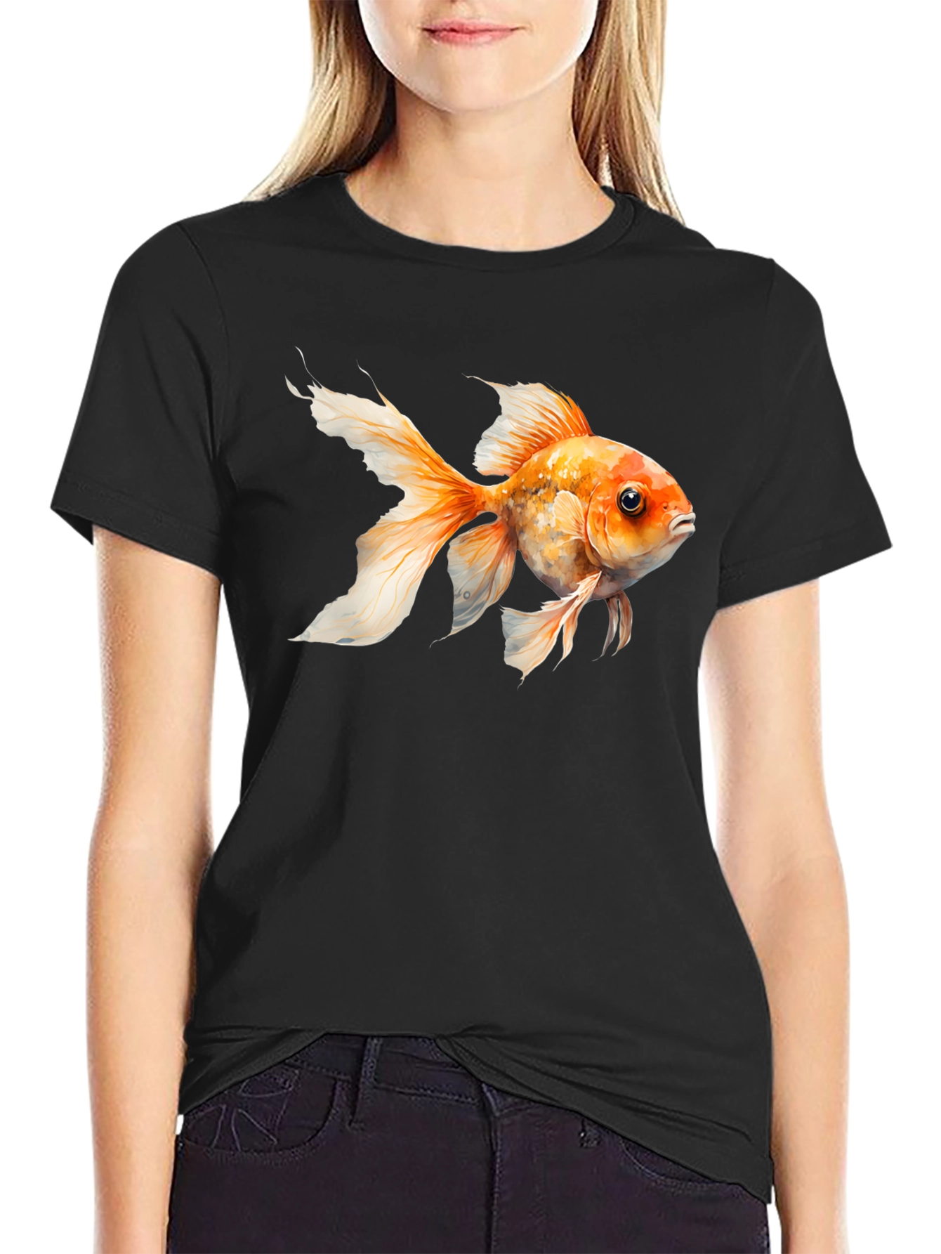 Goldfish Graphic Black Tee