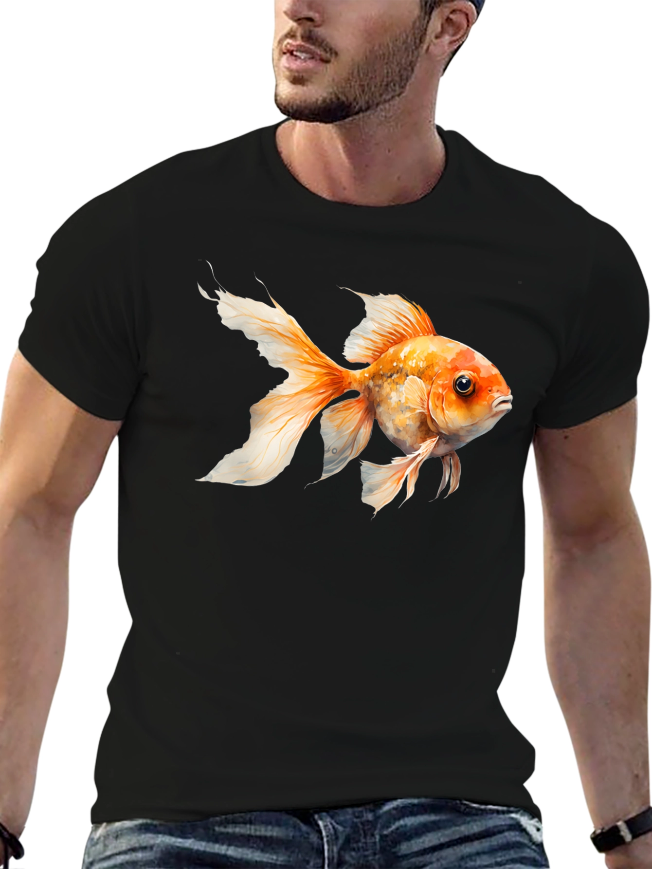 Goldfish Graphic Black Tee