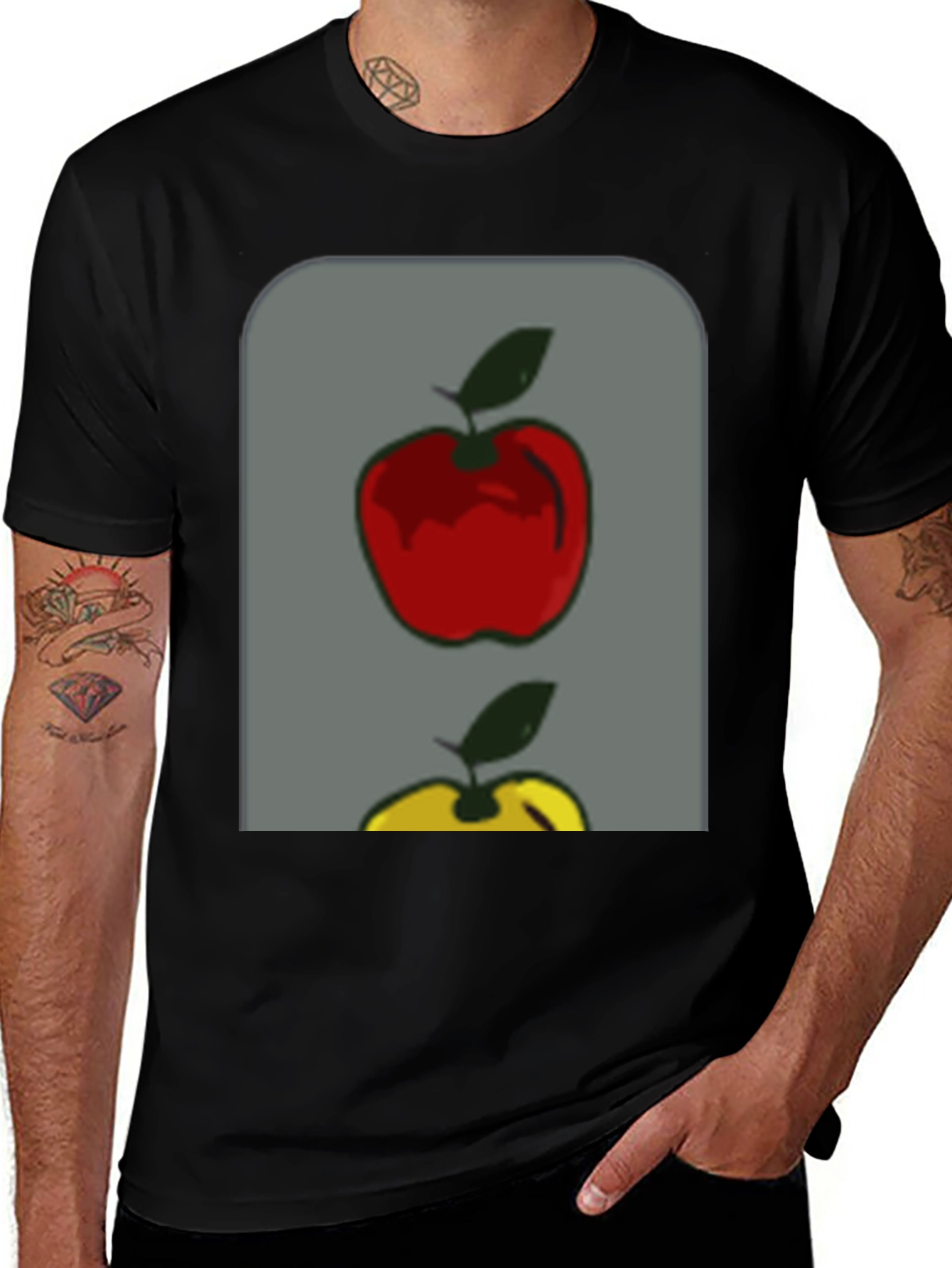Apple Graphic Tee - Stylish Fruit Design T-Shirt