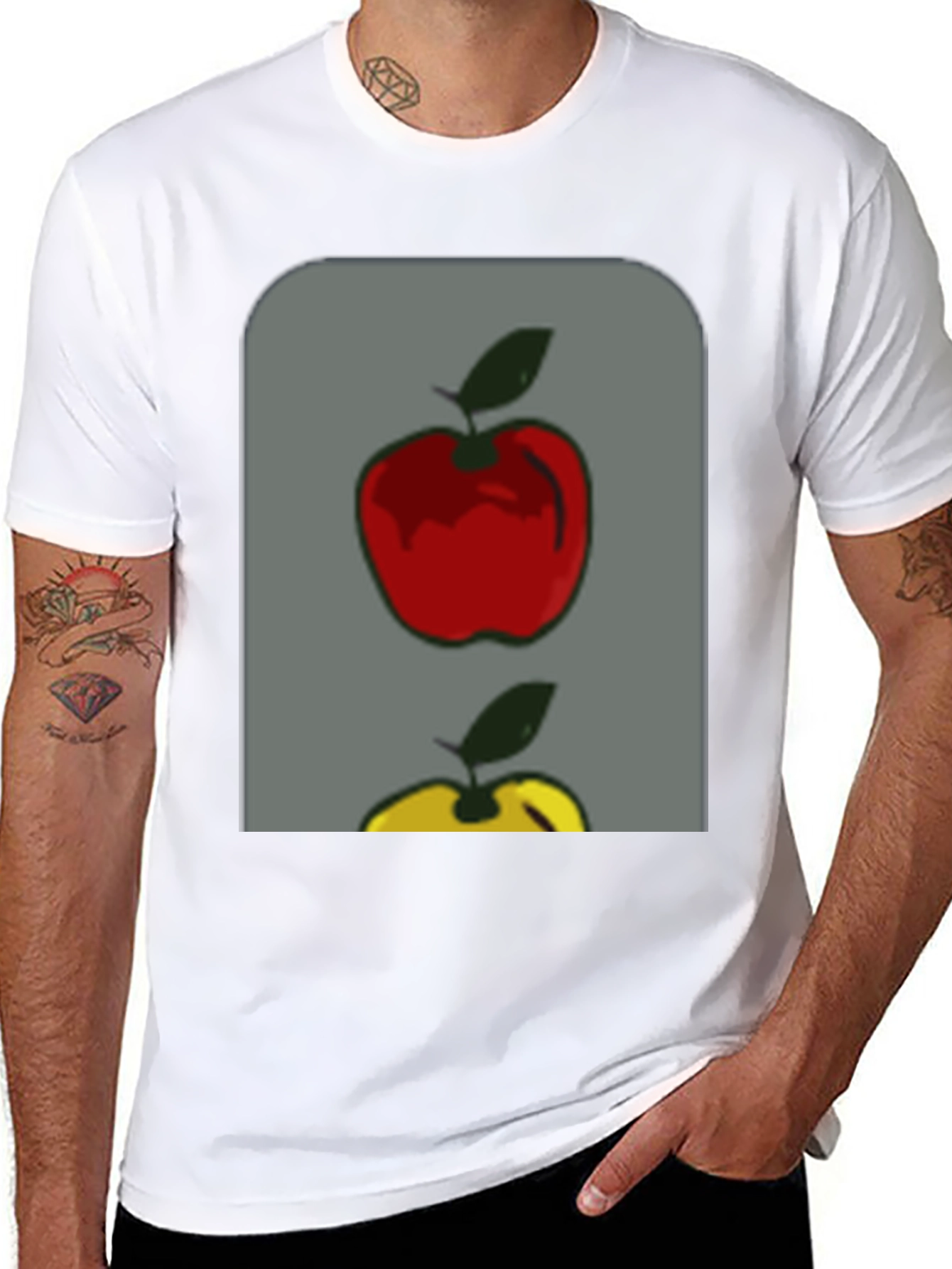Apple Graphic Tee - Stylish Fruit Design T-Shirt