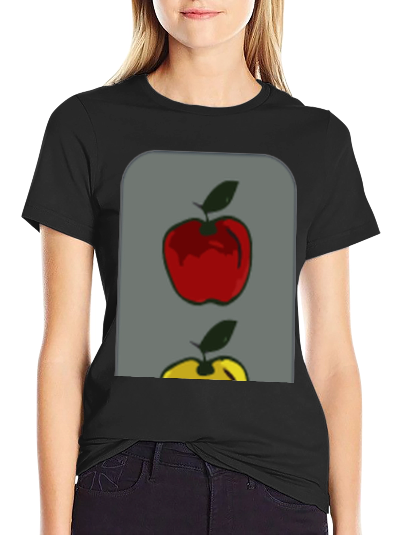 Apple Graphic Tee - Stylish Fruit Design T-Shirt