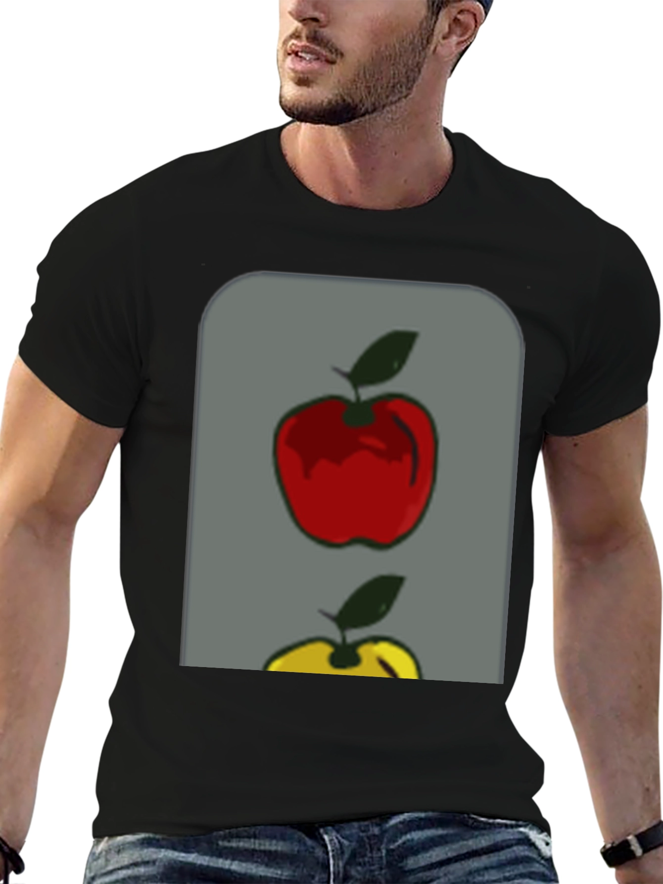 Apple Graphic Tee - Stylish Fruit Design T-Shirt