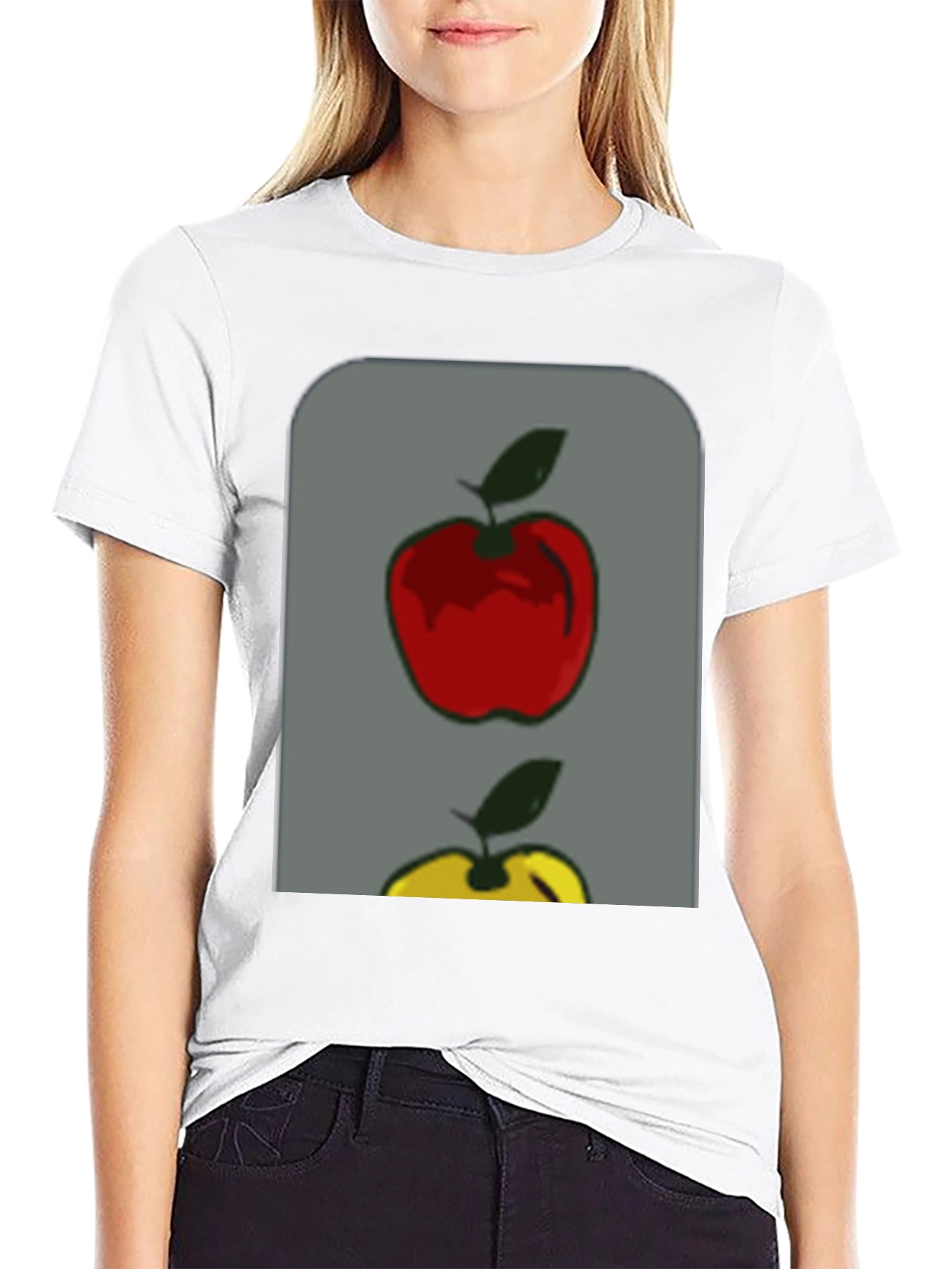 Apple Graphic Tee - Stylish Fruit Design T-Shirt