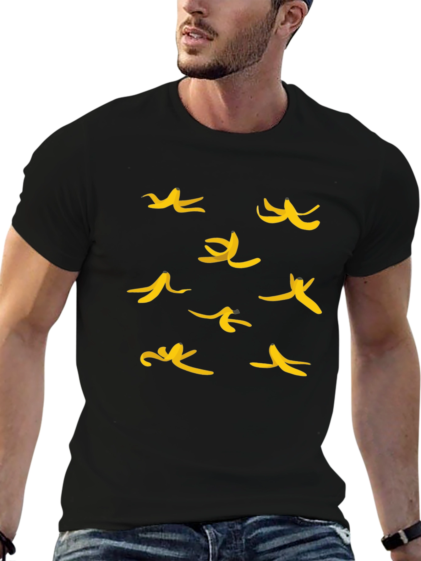 Banana Peel Graphic Tee - Casual Black T-Shirt
