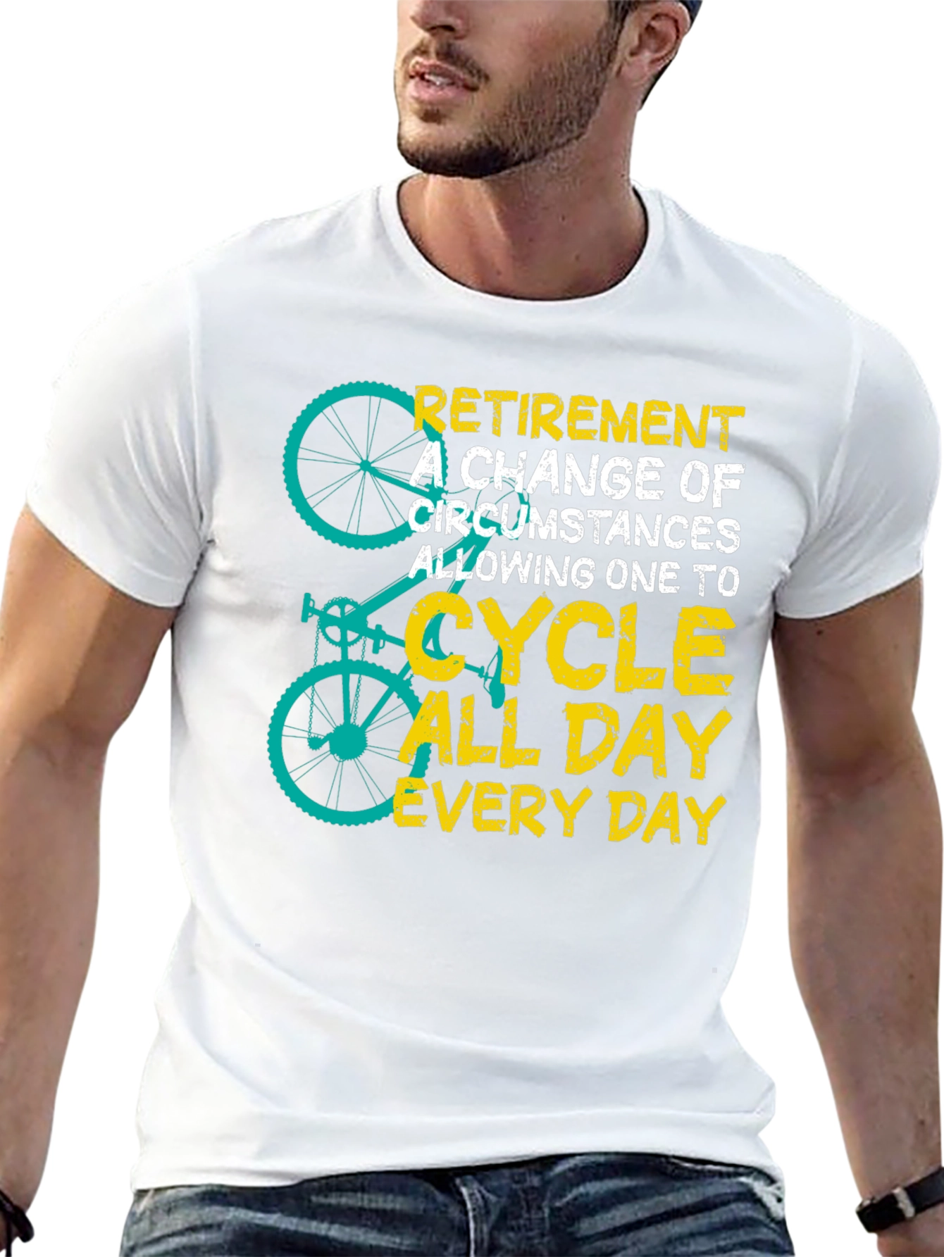 Retirement Cycling T-Shirt - All Day Everyday Ride