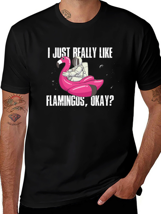 Flamingo Astronaut T-Shirt - I Just Really Like Flamingus
