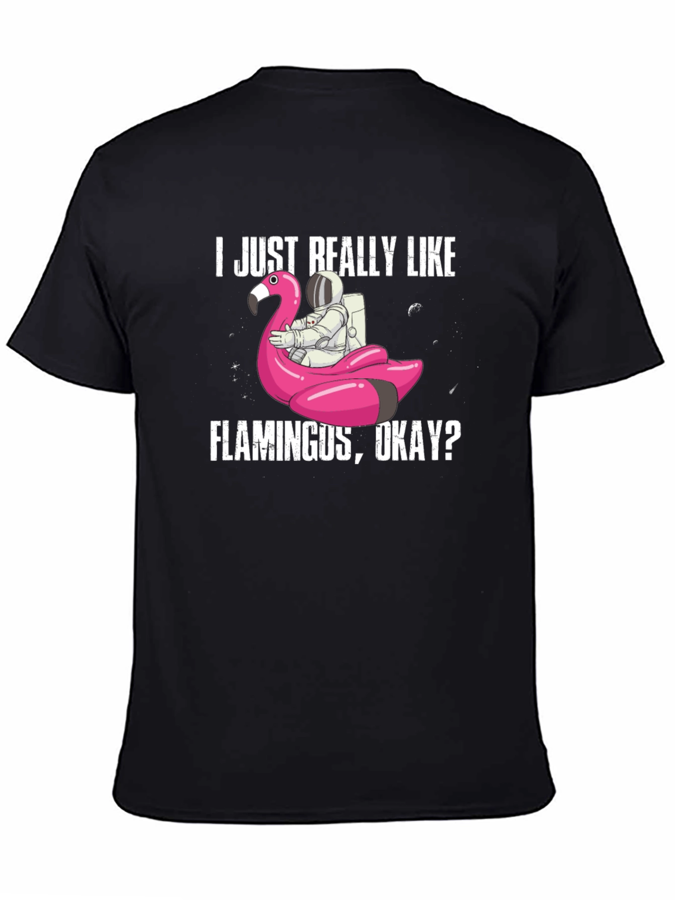 Flamingo Astronaut T-Shirt - I Just Really Like Flamingus