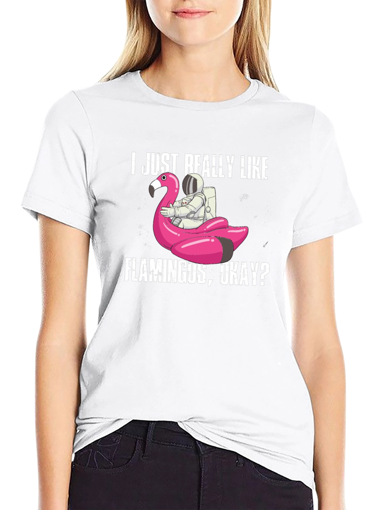 Flamingo Astronaut T-Shirt - I Just Really Like Flamingus