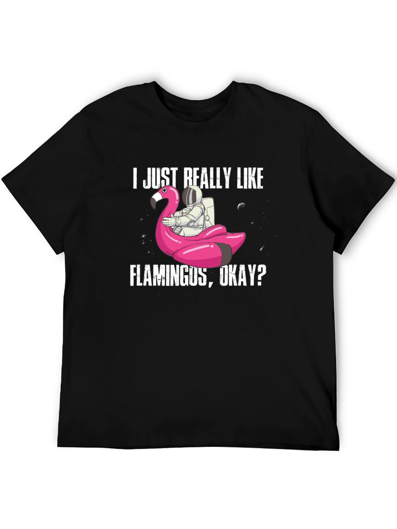 Flamingo Astronaut T-Shirt - I Just Really Like Flamingus