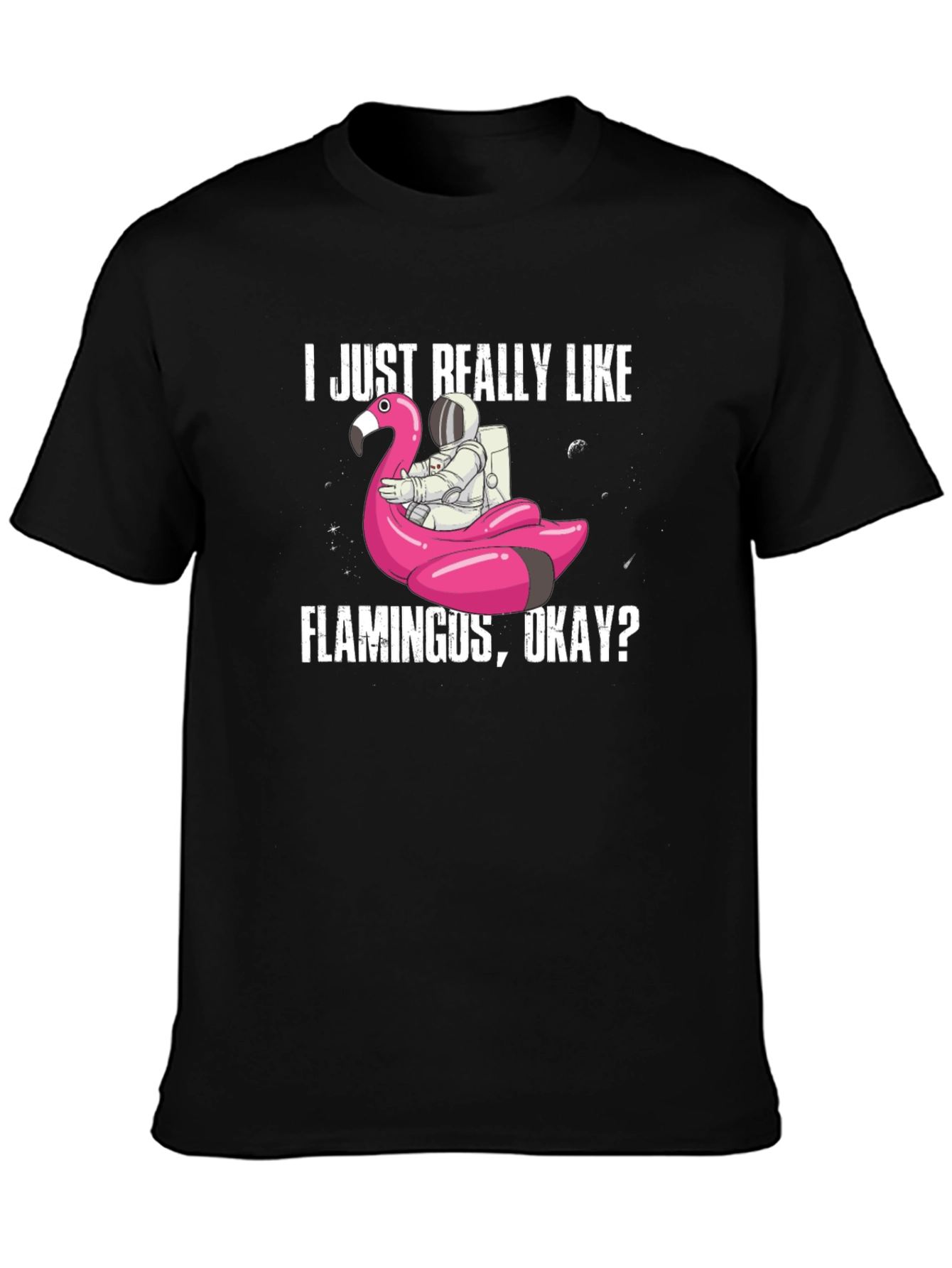 Flamingo Astronaut T-Shirt - I Just Really Like Flamingus