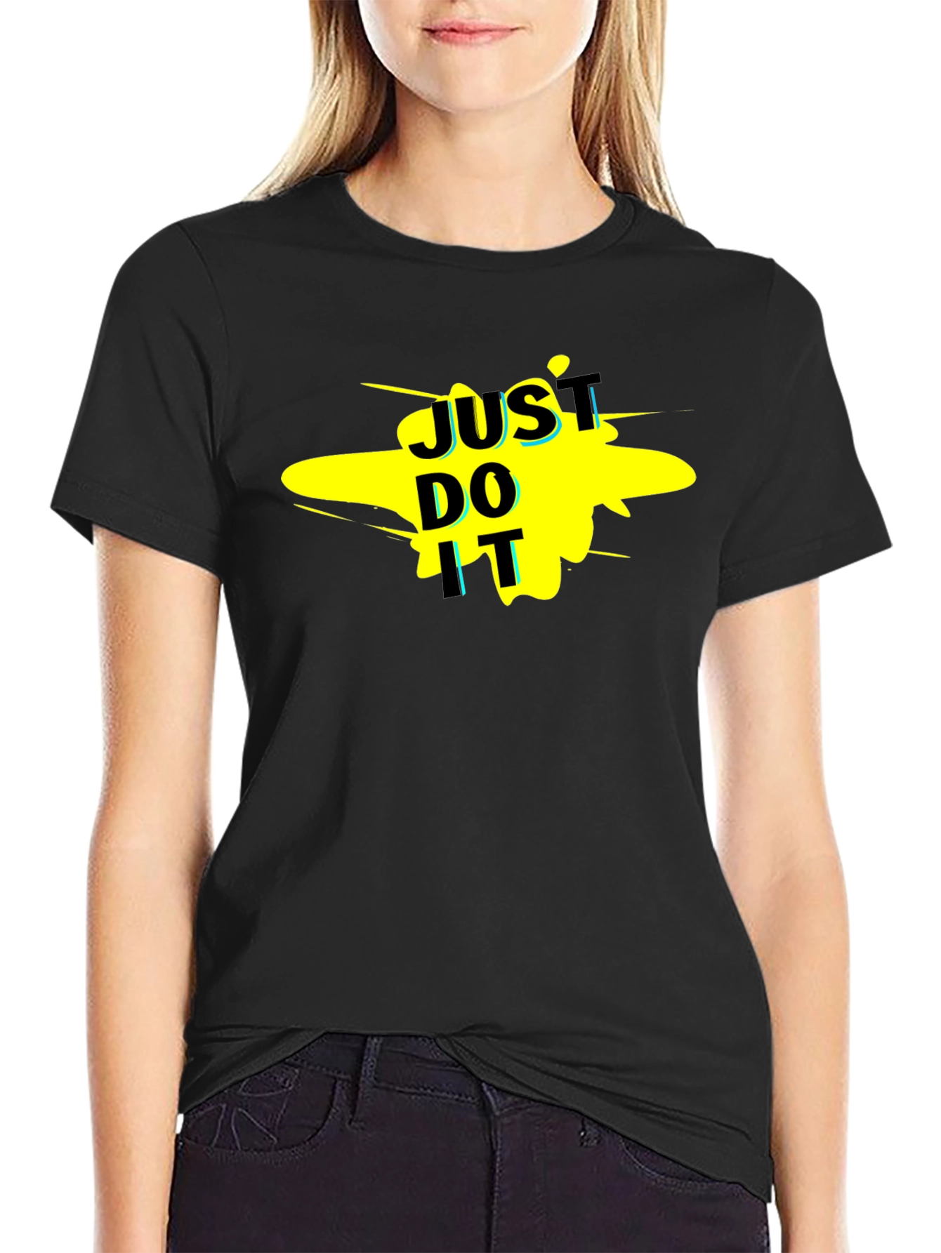 Just Do It Graphic Tee - Black Casual T-Shirt