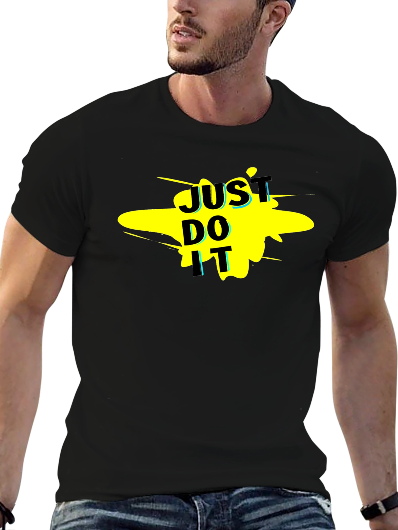 Just Do It Graphic Tee - Black Casual T-Shirt