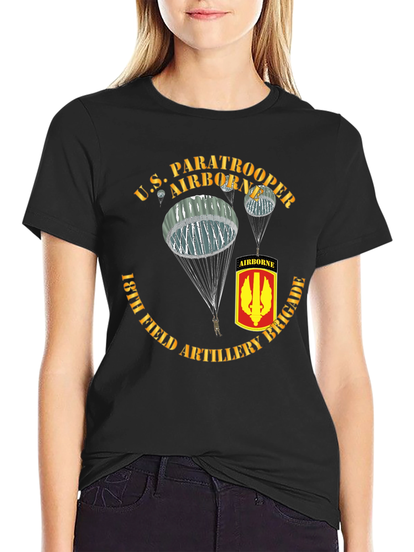 U.S. Paratrooper 18th Field Artillery Brigade T-Shirt