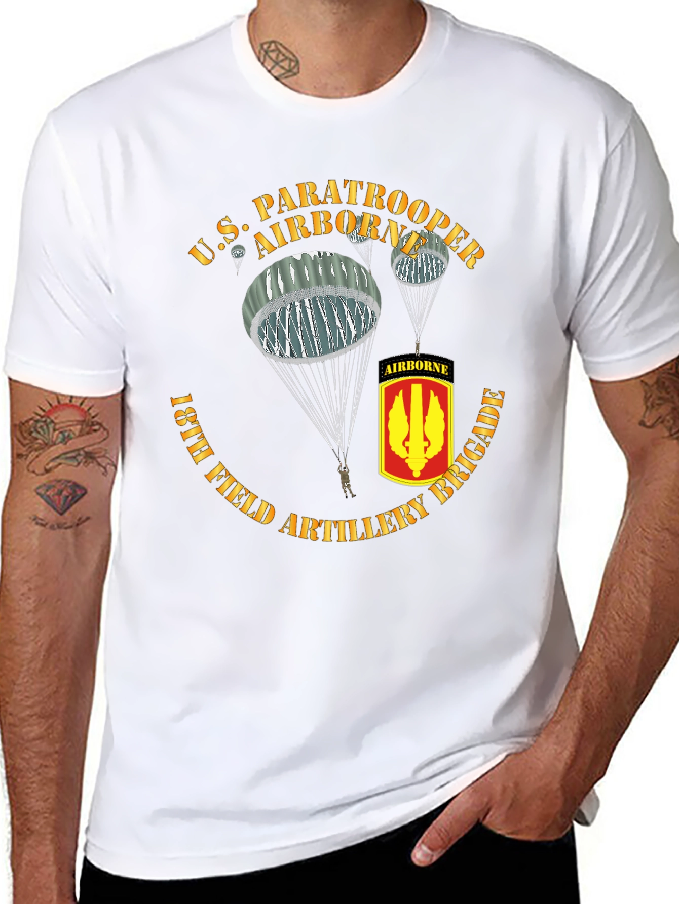 U.S. Paratrooper 18th Field Artillery Brigade T-Shirt
