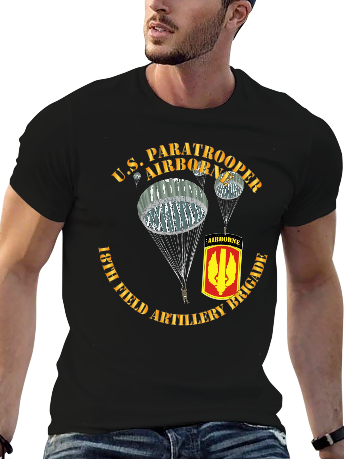 U.S. Paratrooper 18th Field Artillery Brigade T-Shirt