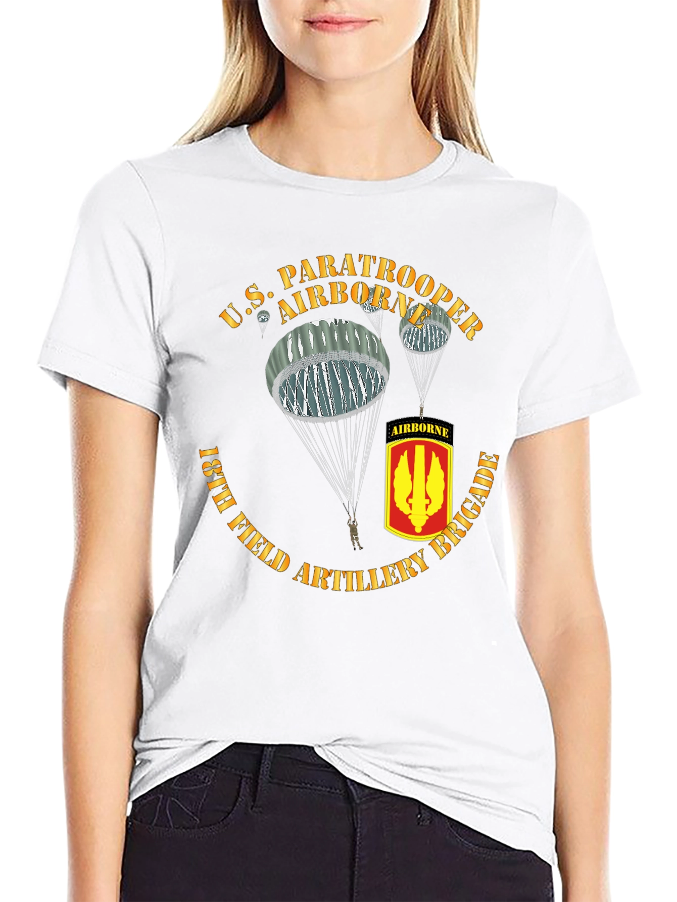 U.S. Paratrooper 18th Field Artillery Brigade T-Shirt