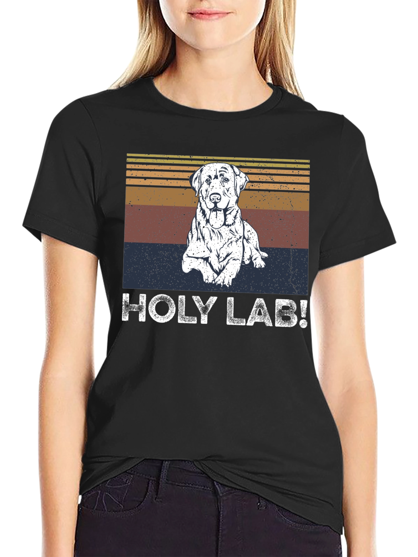 Holy Lab! Dog Graphic Print T-Shirt