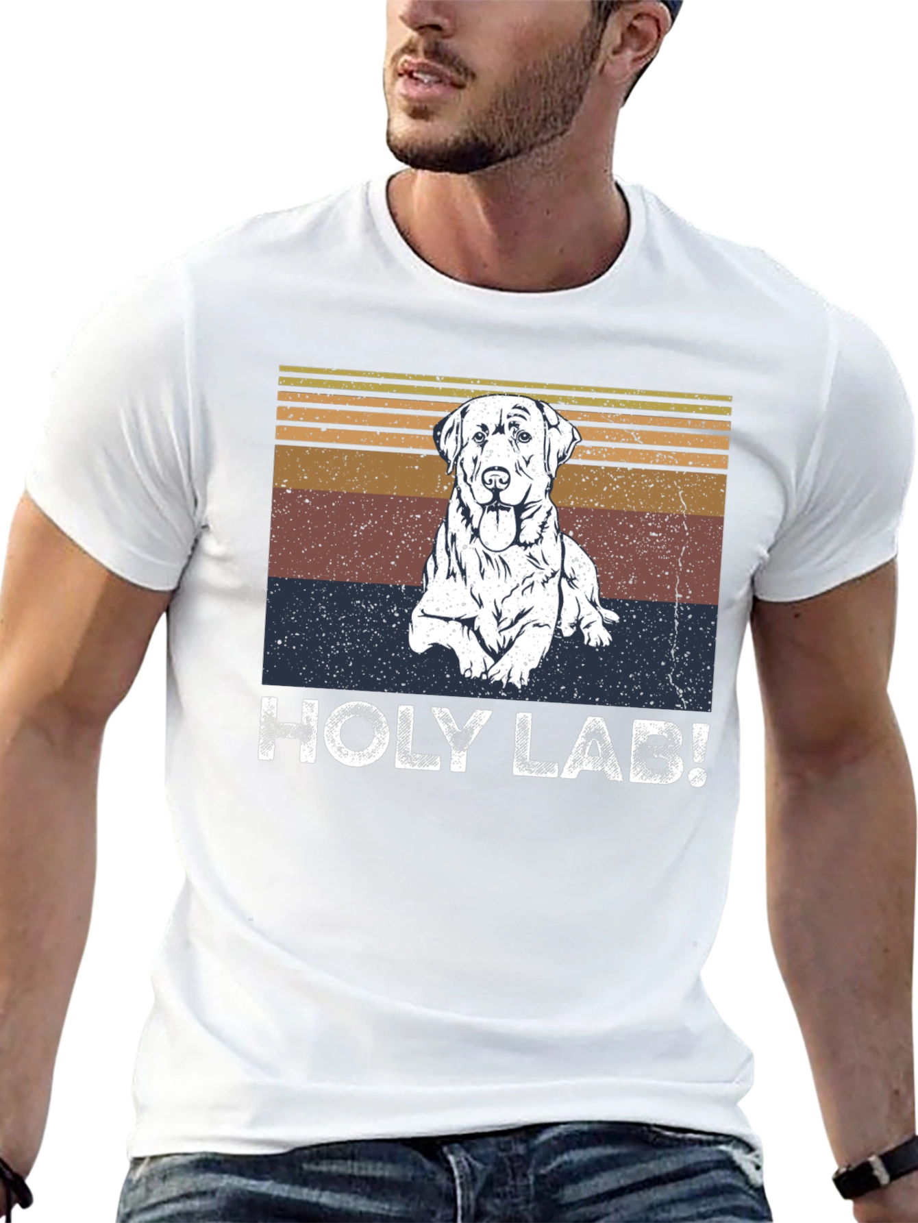 Holy Lab! Dog Graphic Print T-Shirt