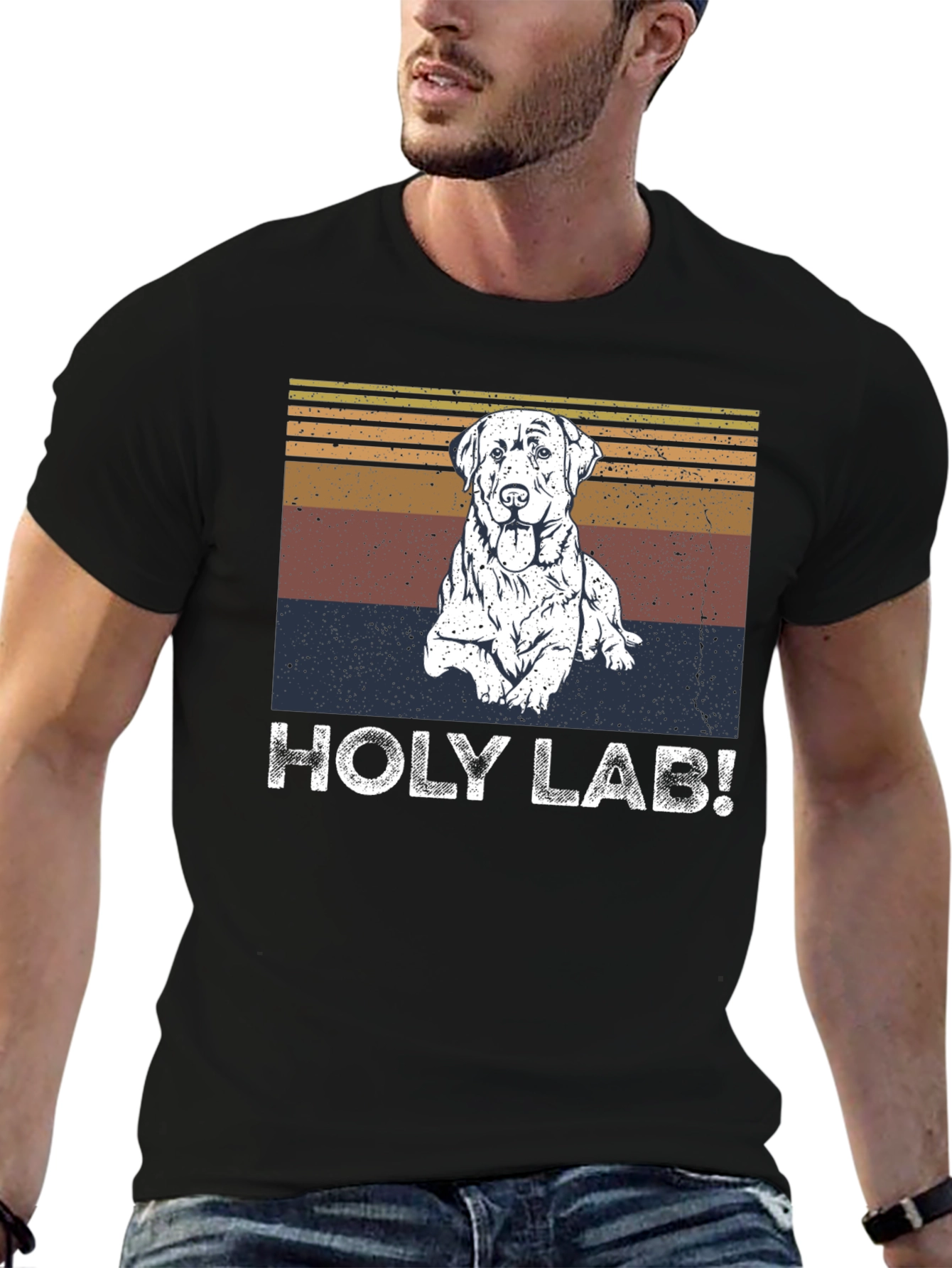 Holy Lab! Dog Graphic Print T-Shirt