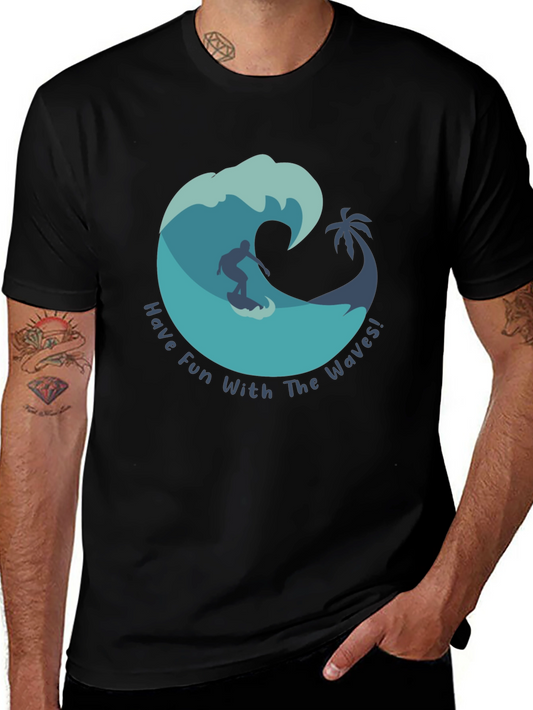 Surfer Wave Graphic Tee - Have Fun With The Waves!