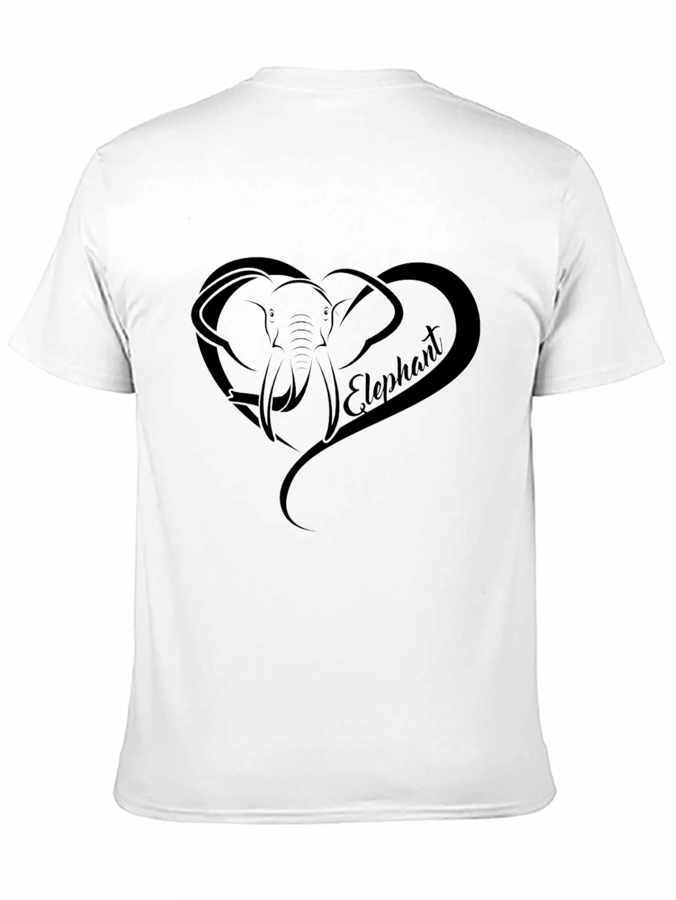 Elephant Heart Graphic Tee - Black Casual T-Shirt