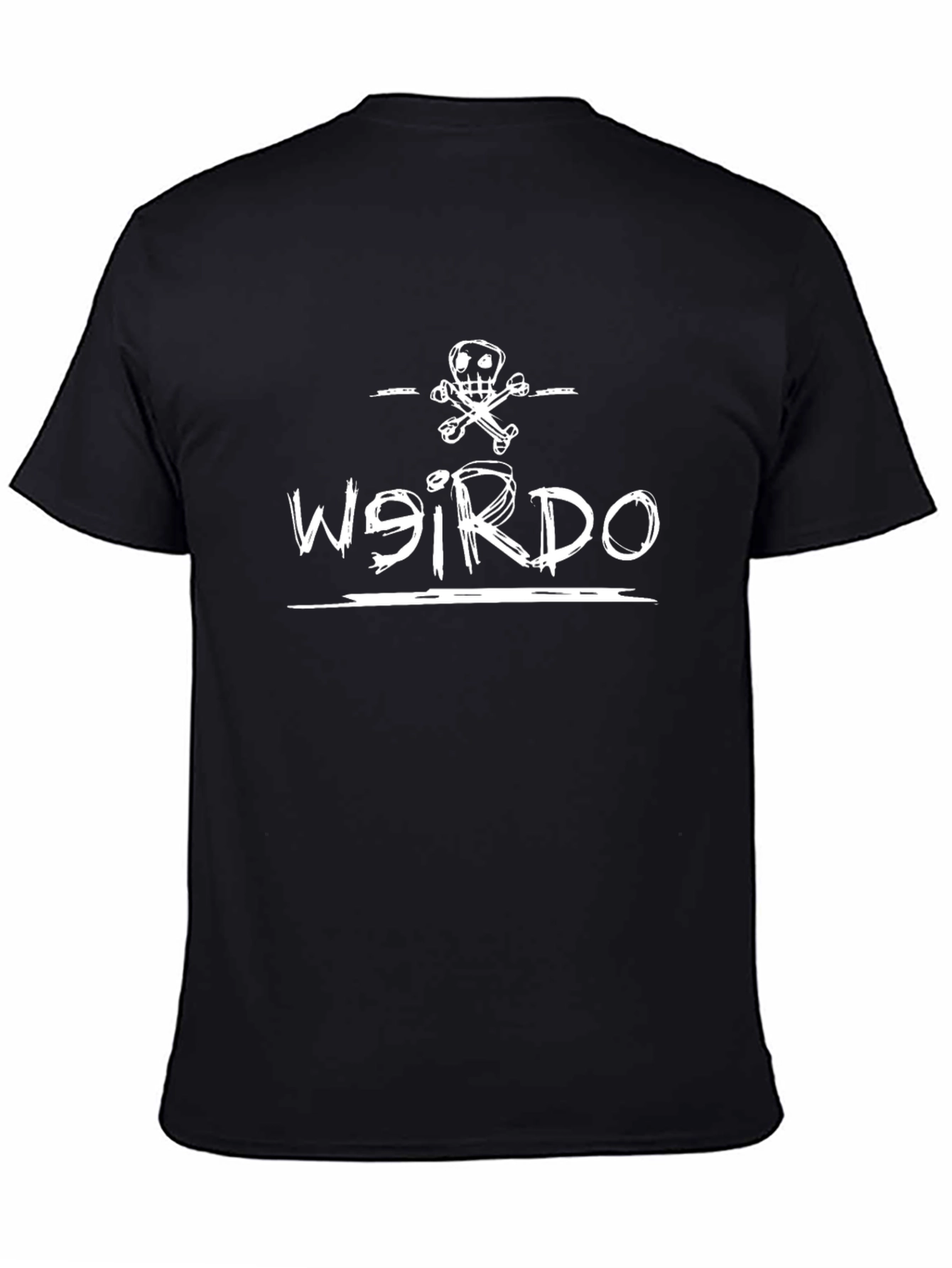 Weirdo Skull Graphic Black T-Shirt