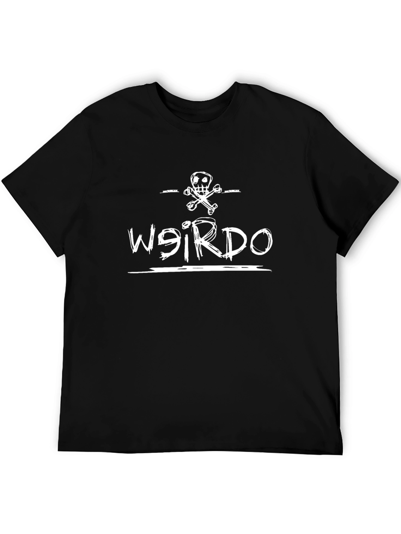 Weirdo Skull Graphic Black T-Shirt