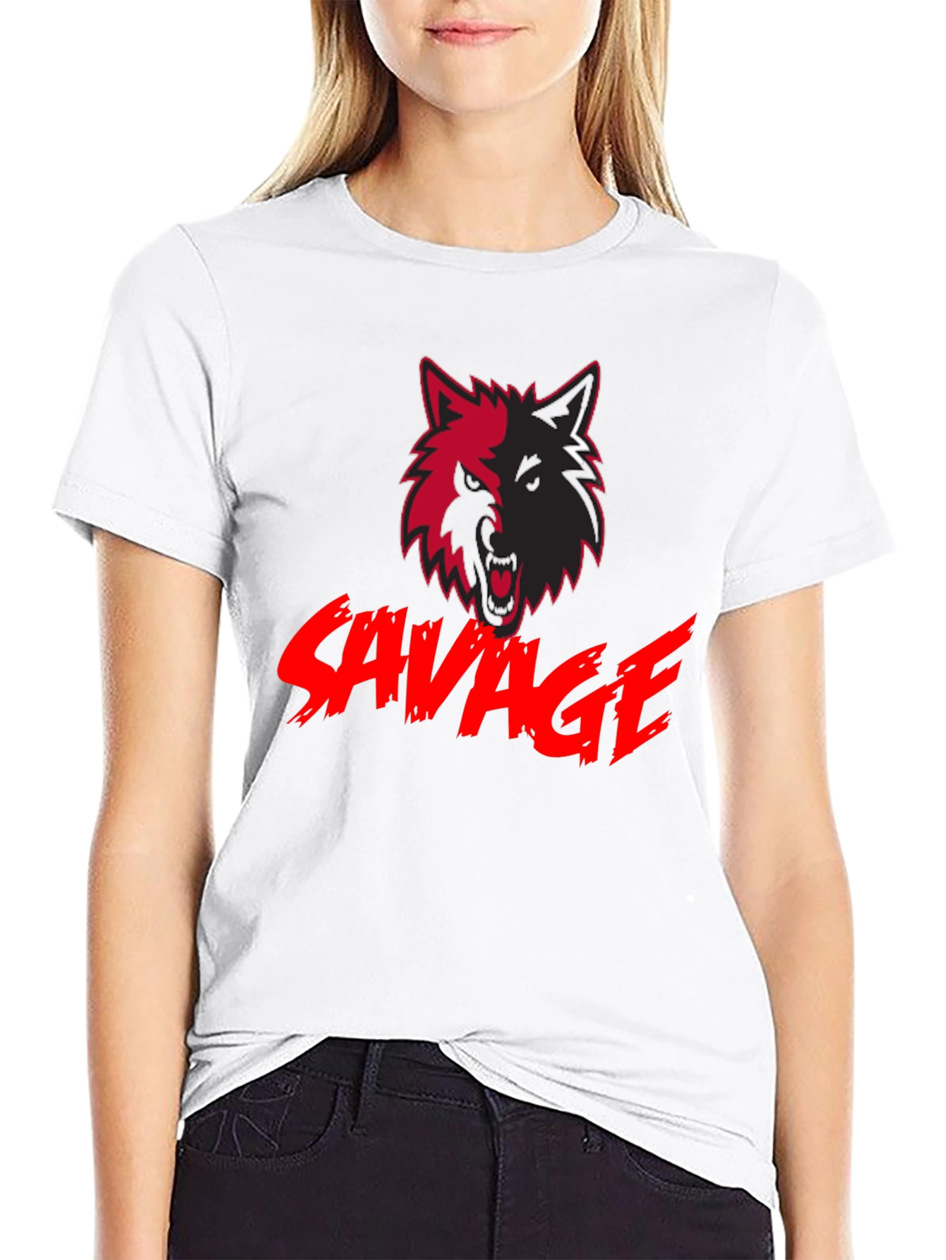 Savage Wolf Graphic Black T-Shirt