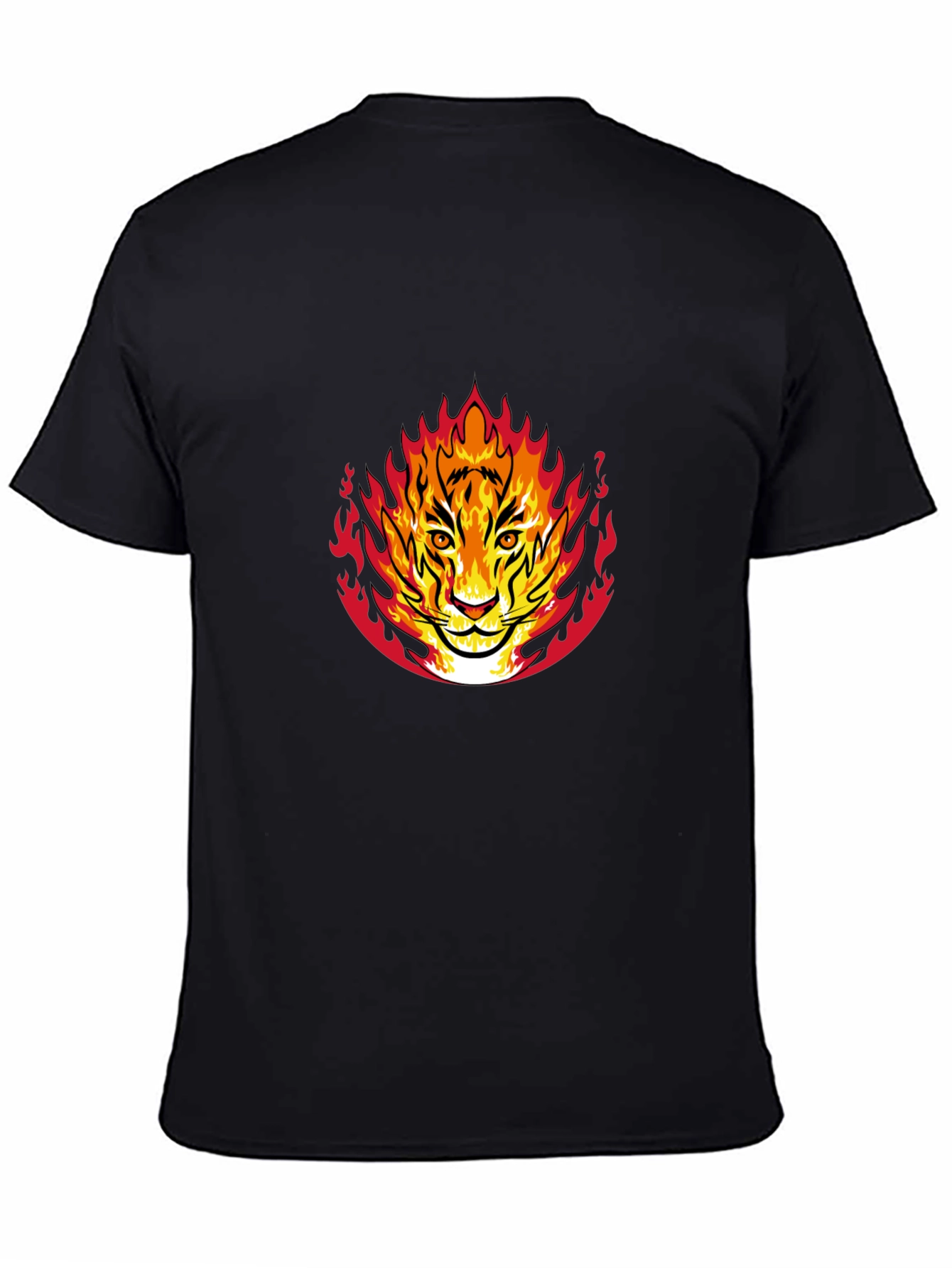 Fiery Tiger Graphic Black T-Shirt