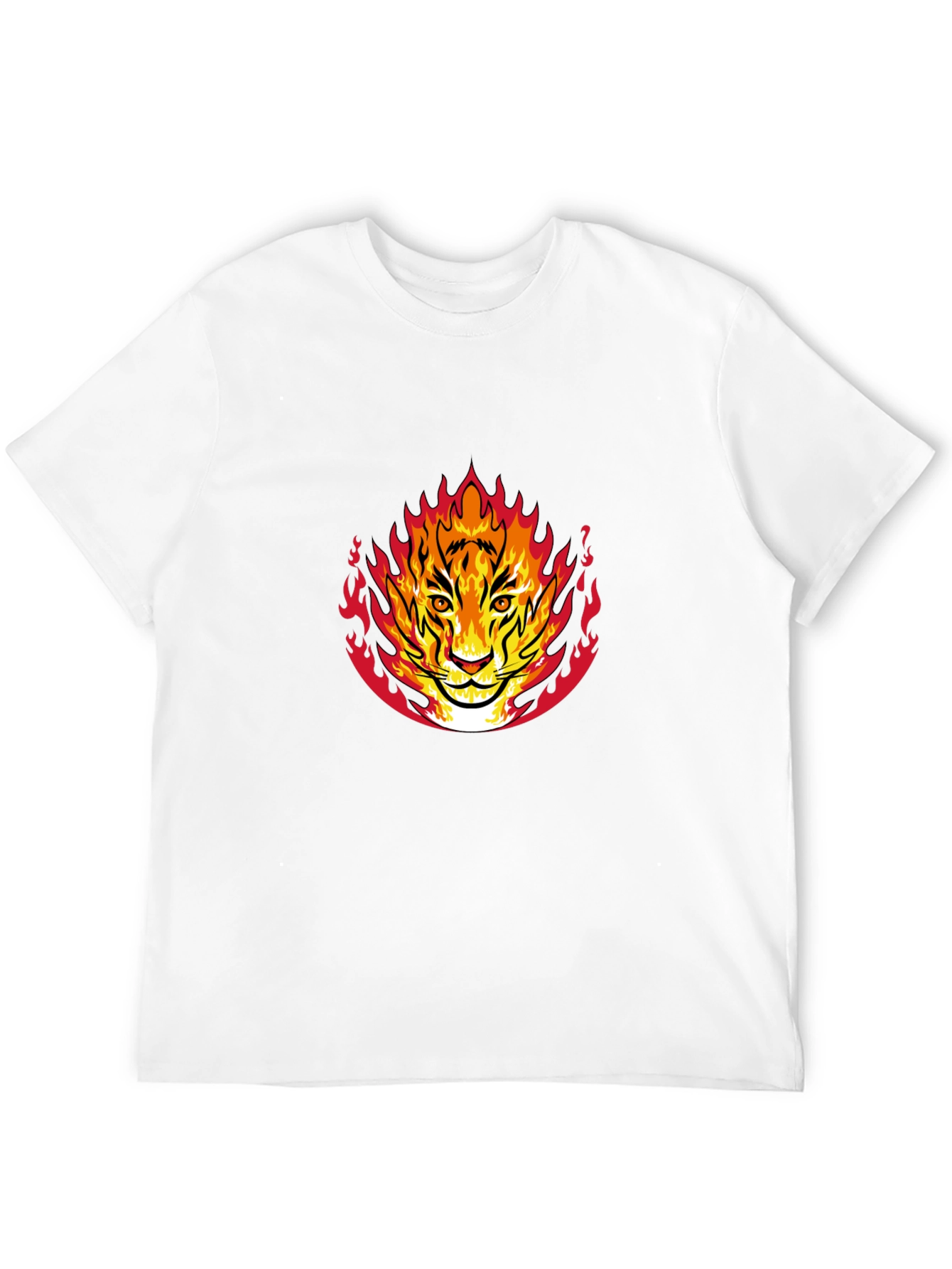 Fiery Tiger Graphic Black T-Shirt