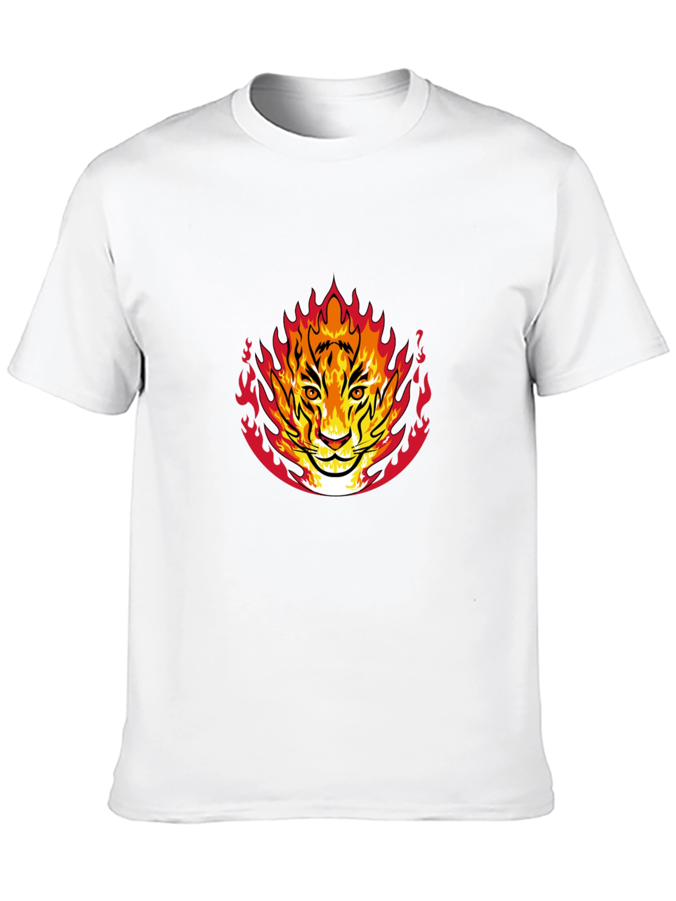 Fiery Tiger Graphic Black T-Shirt