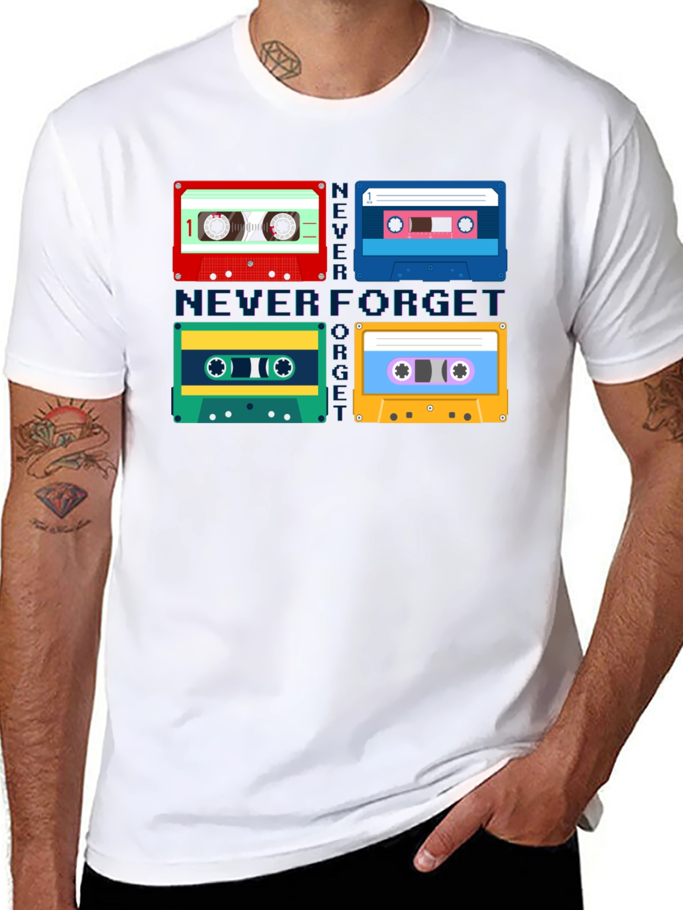 Never Forget Cassette Tapes Graphic Tee