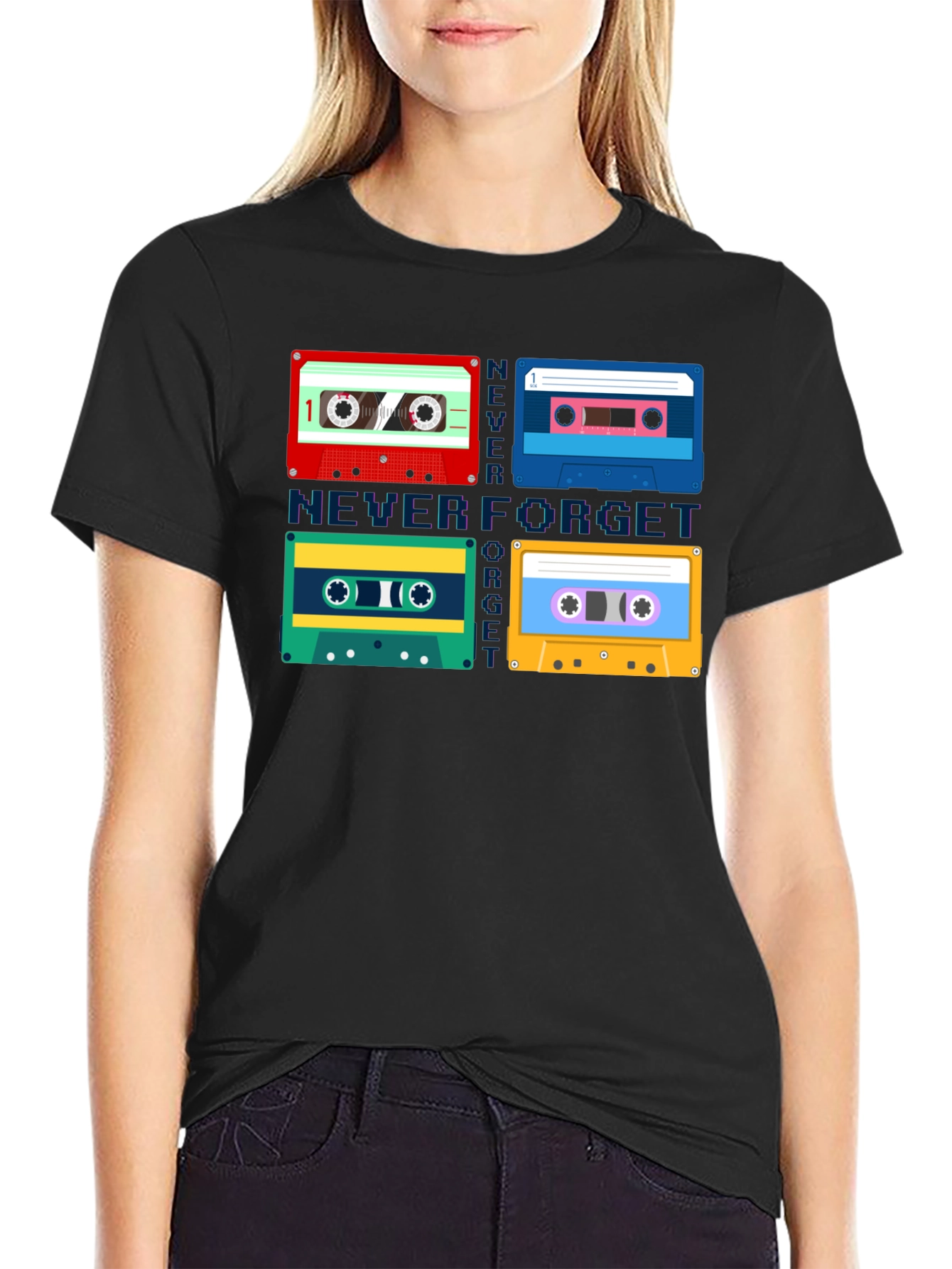 Never Forget Cassette Tapes Graphic Tee