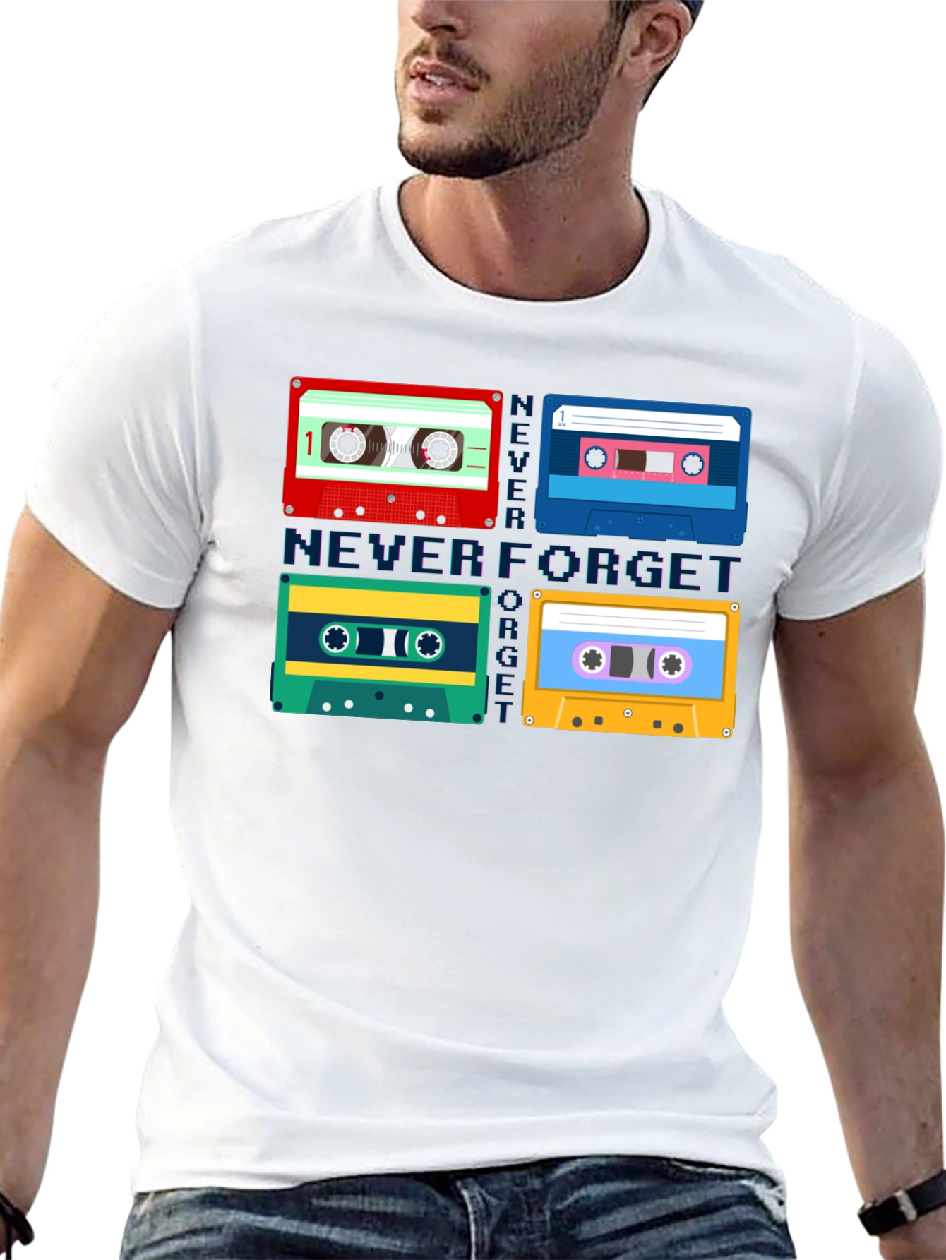 Never Forget Cassette Tapes Graphic Tee