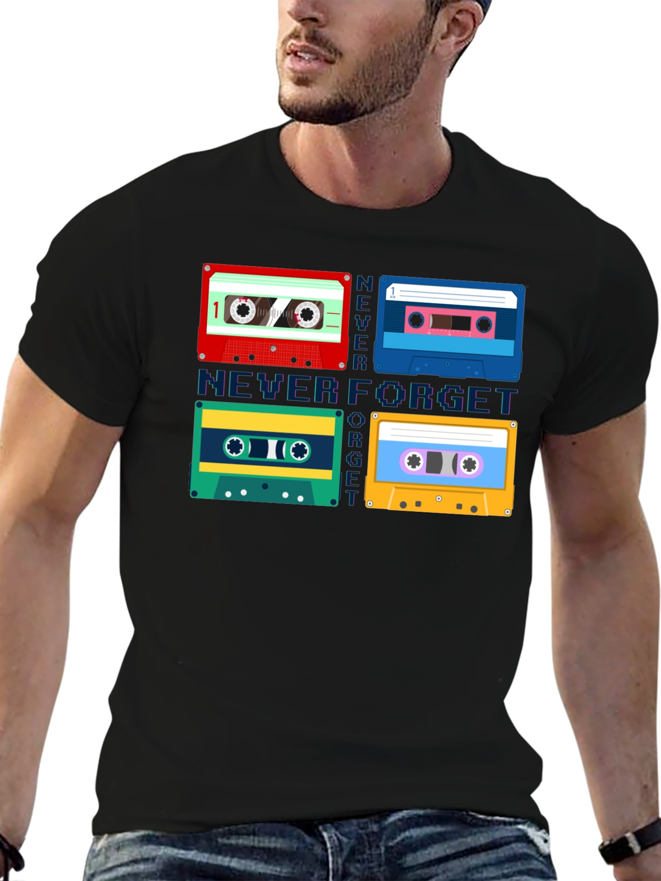 Never Forget Cassette Tapes Graphic Tee