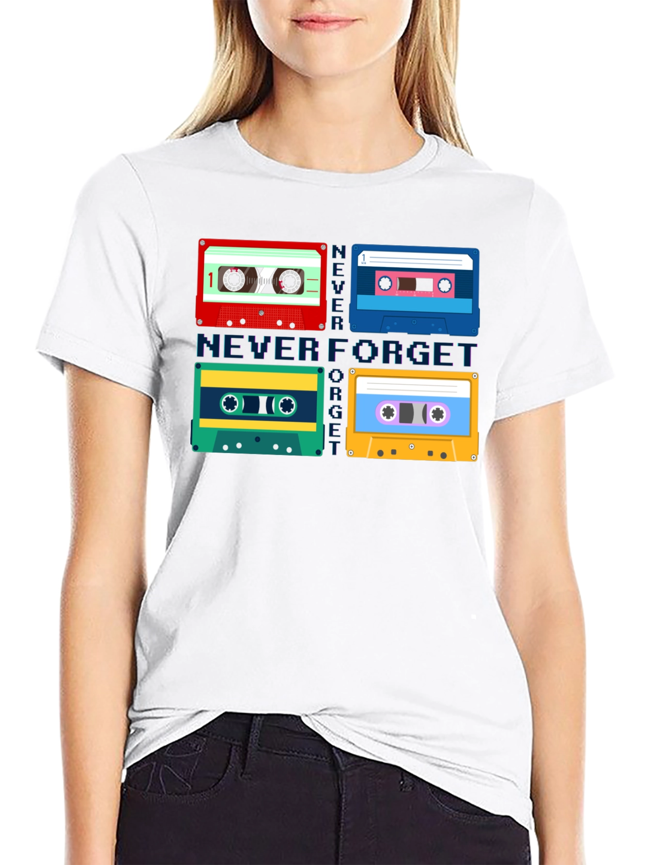 Never Forget Cassette Tapes Graphic Tee