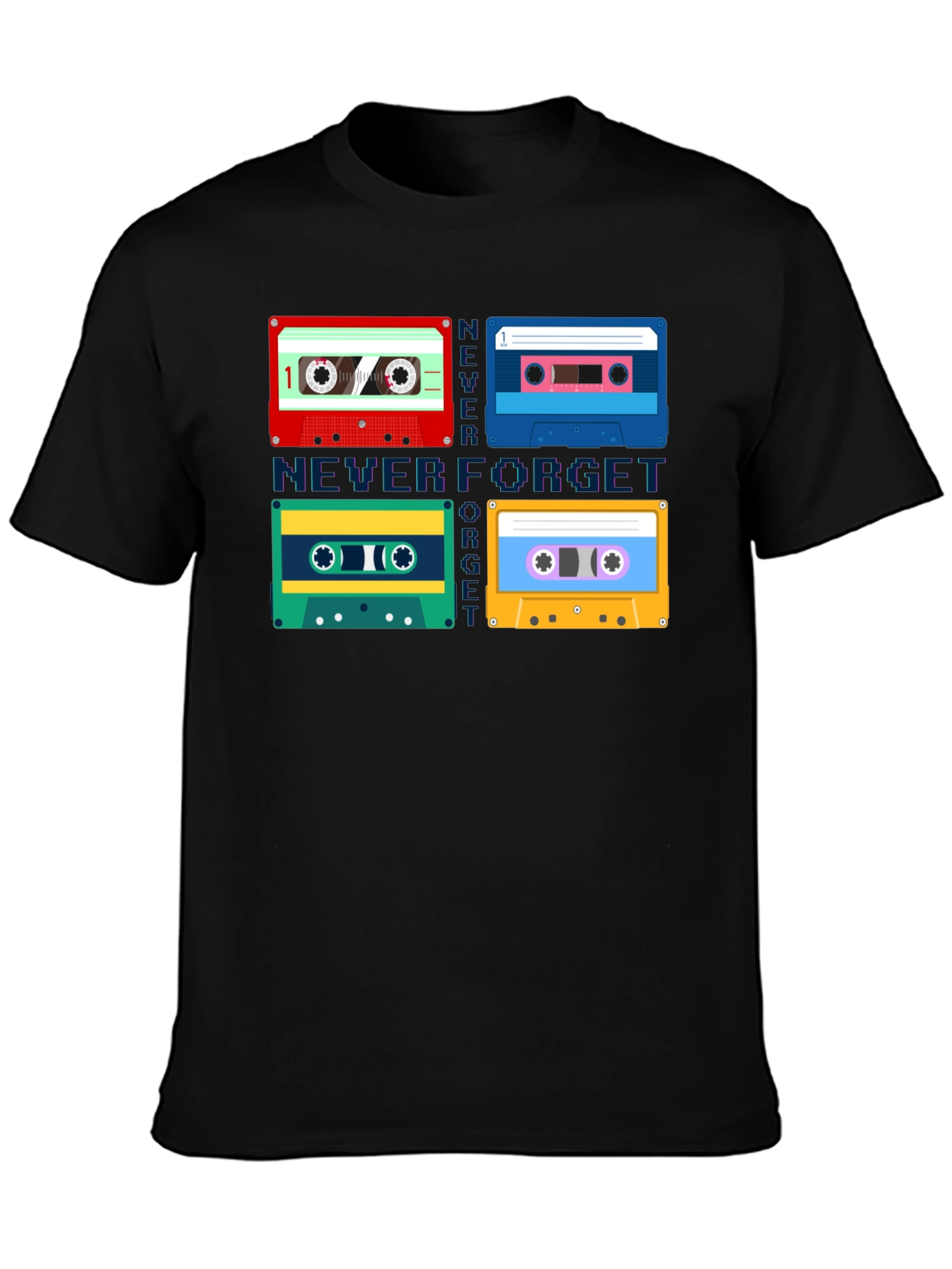 Never Forget Cassette Tapes Graphic Tee