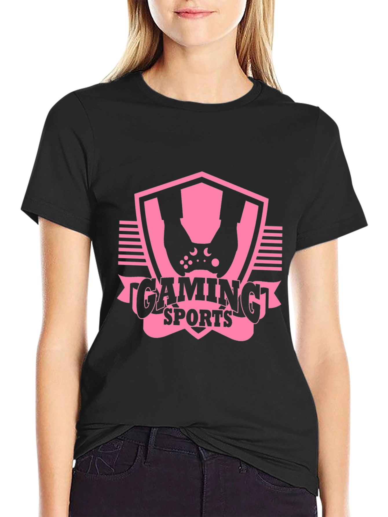 Gaming Sports Graphic T-Shirt - Black