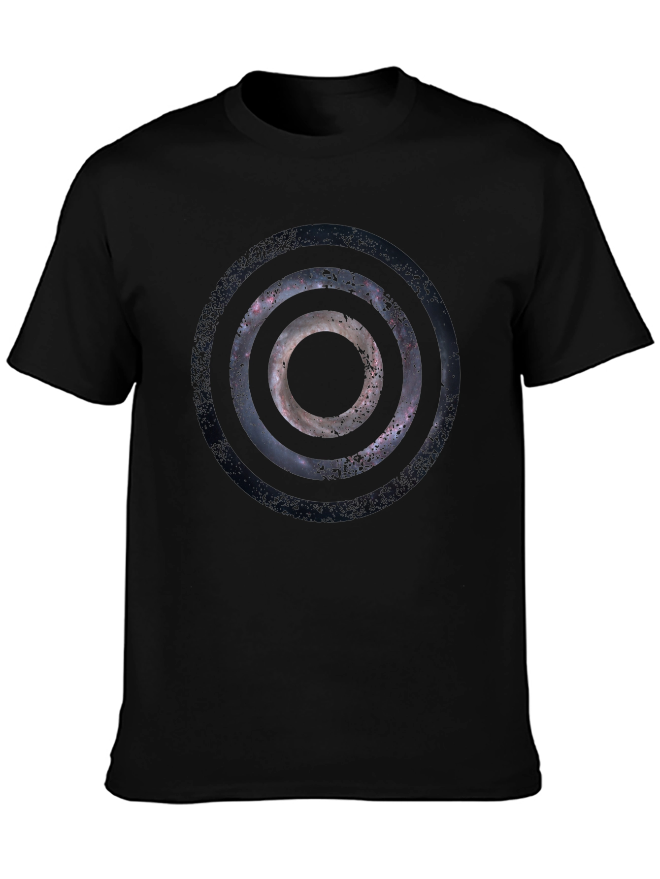 Abstract Galaxy Circle Graphic Tee - Black